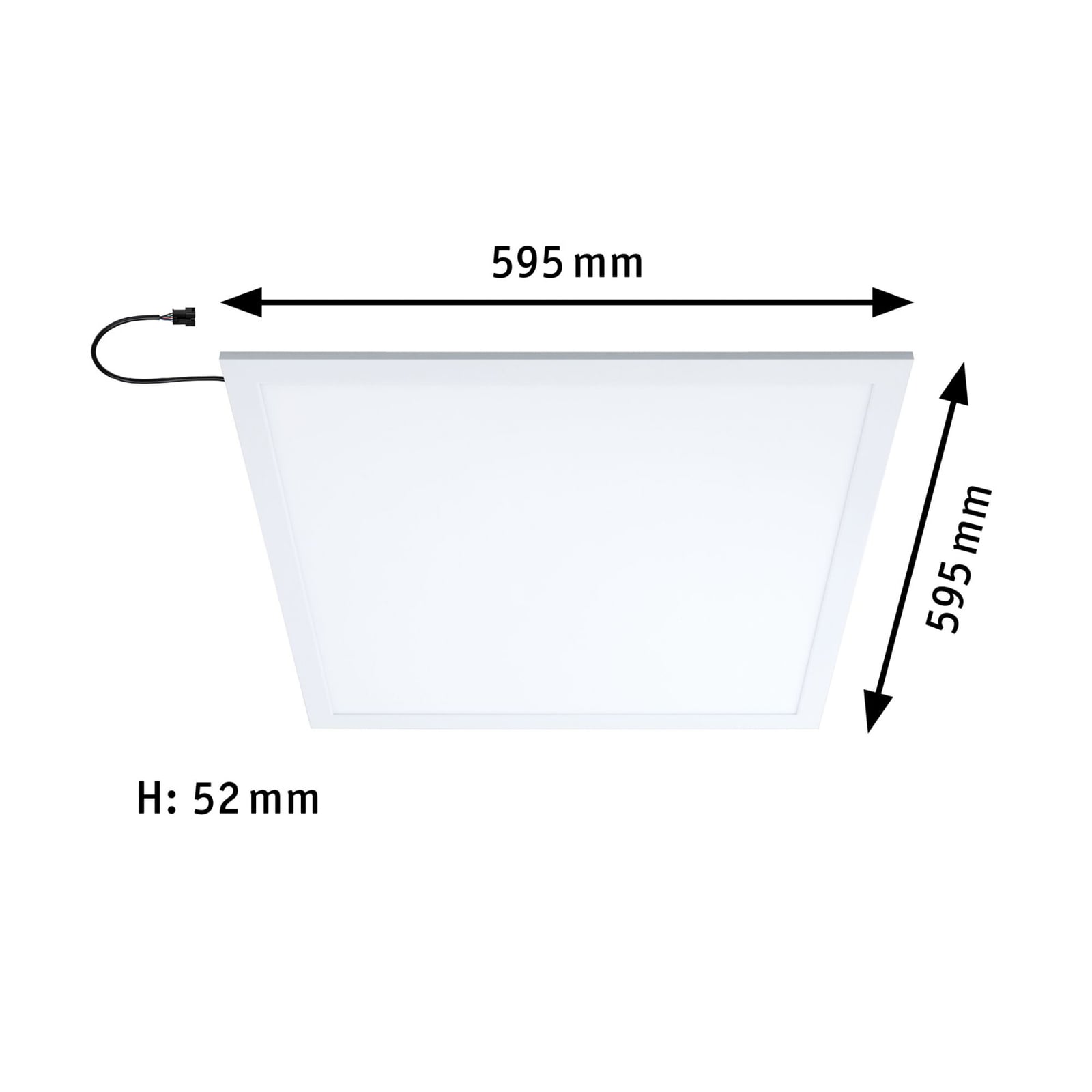 LED-panel Amaris 60x60 cm RGBW dimbar ZigBee detalj av metallramme
