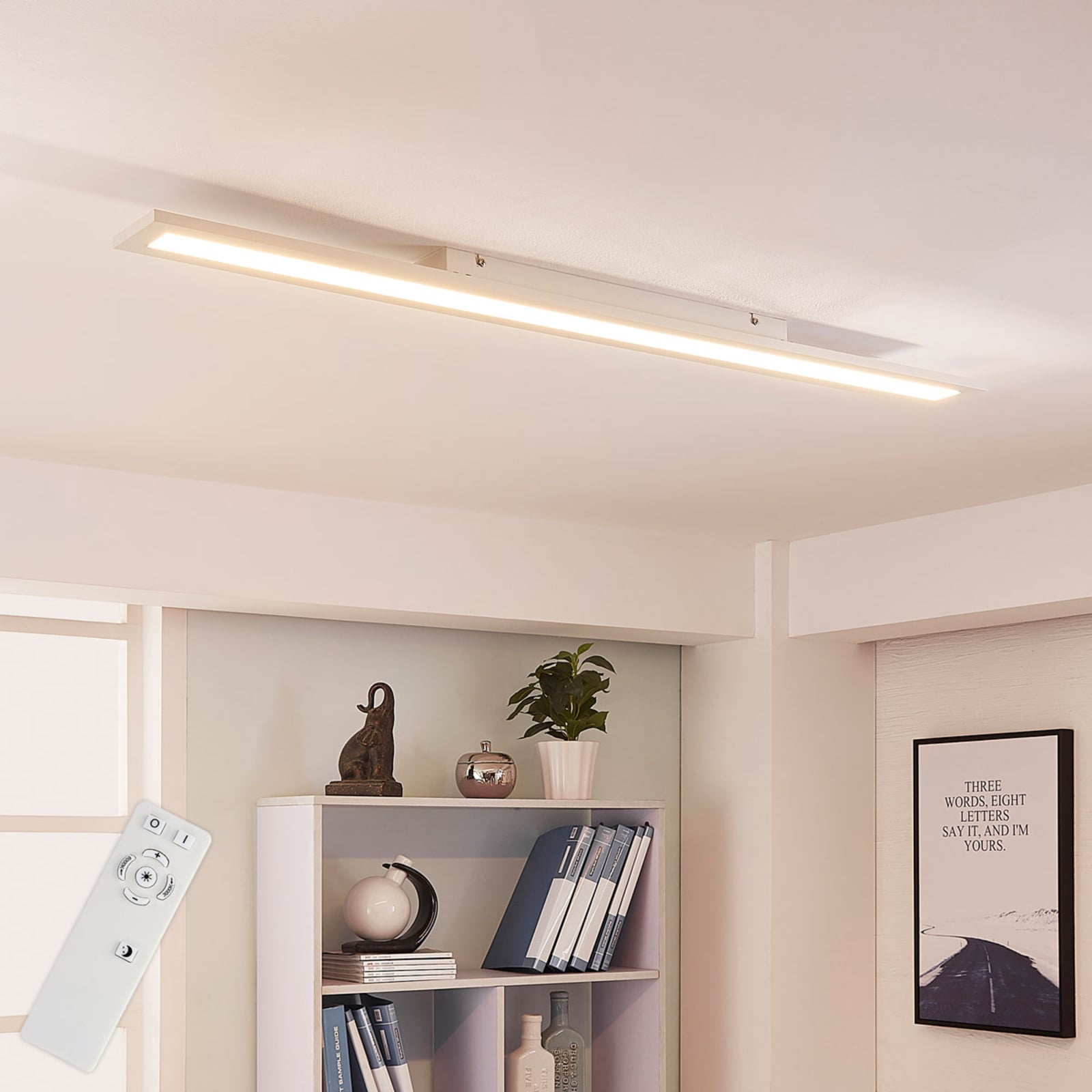 LED-panel Arya dimbar 120 cm hvit aluminium forfra