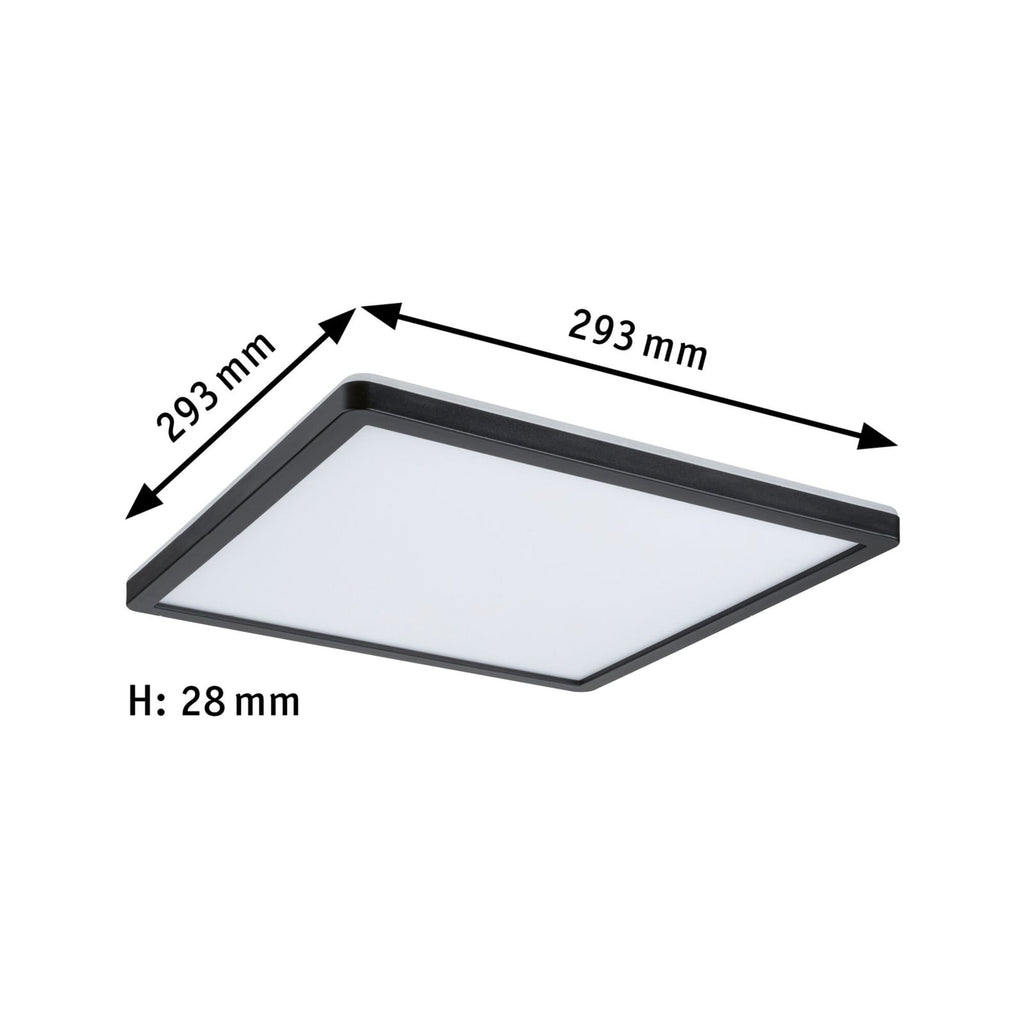 LED-panel Atria Shine 29x29 cm 16W varmhvit svart montert