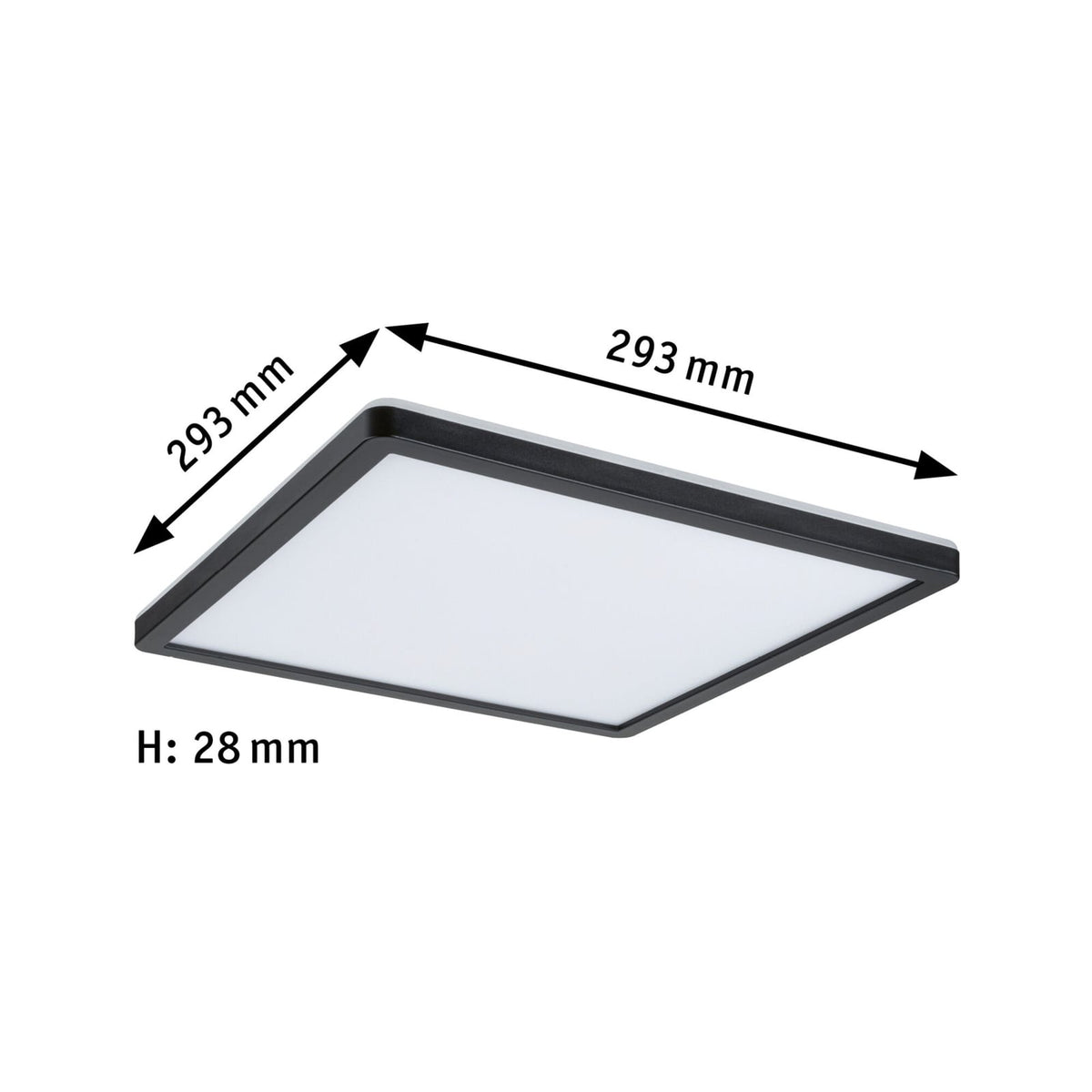 LED-panel Atria Shine 29x29 cm 16W varmhvit svart montert