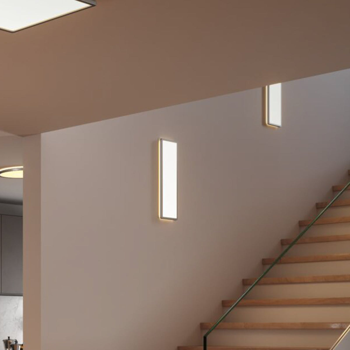 LED-panel Atria Shine 3-step dimbar 58x20 cm montert i rom
