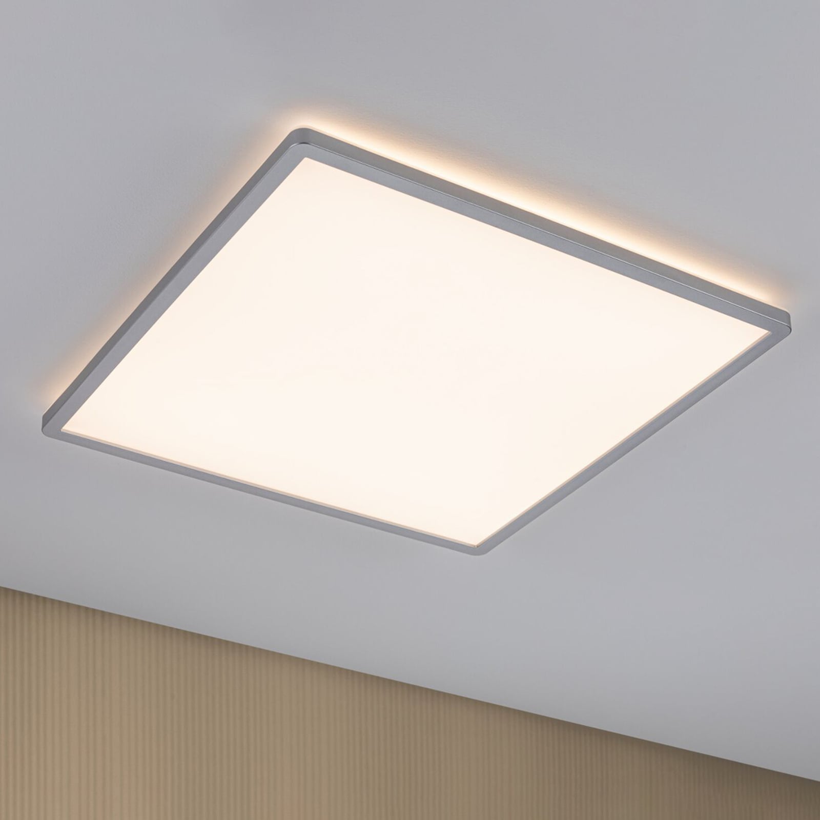 LED-panel Atria Shine 3-step dimbar matt krom 42x42 cm 22W forfra