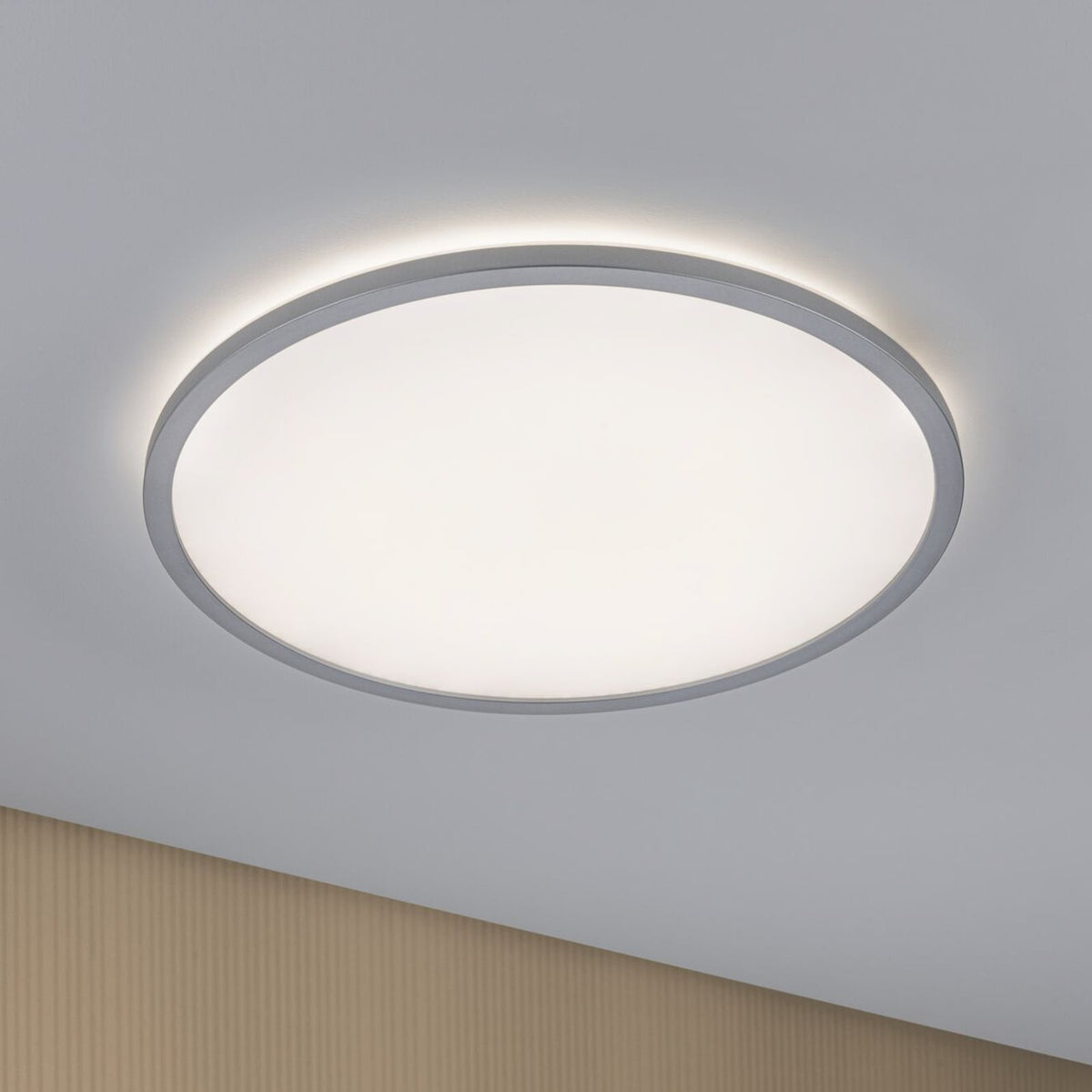 LED-panel Atria Shine dimbar matt krom Ø42 cm bakside