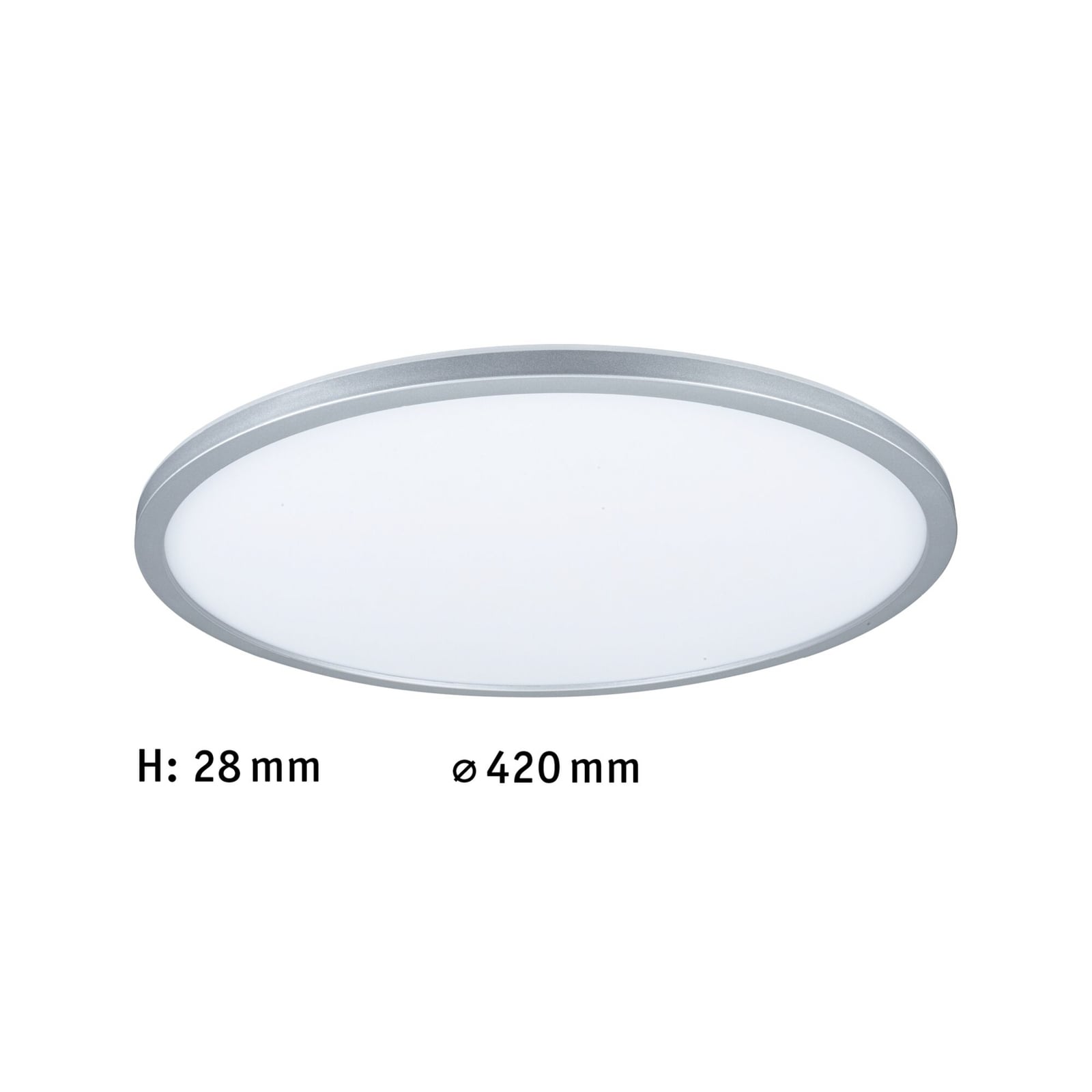LED-panel Atria Shine dimbar matt krom Ø42 cm lysdetalj