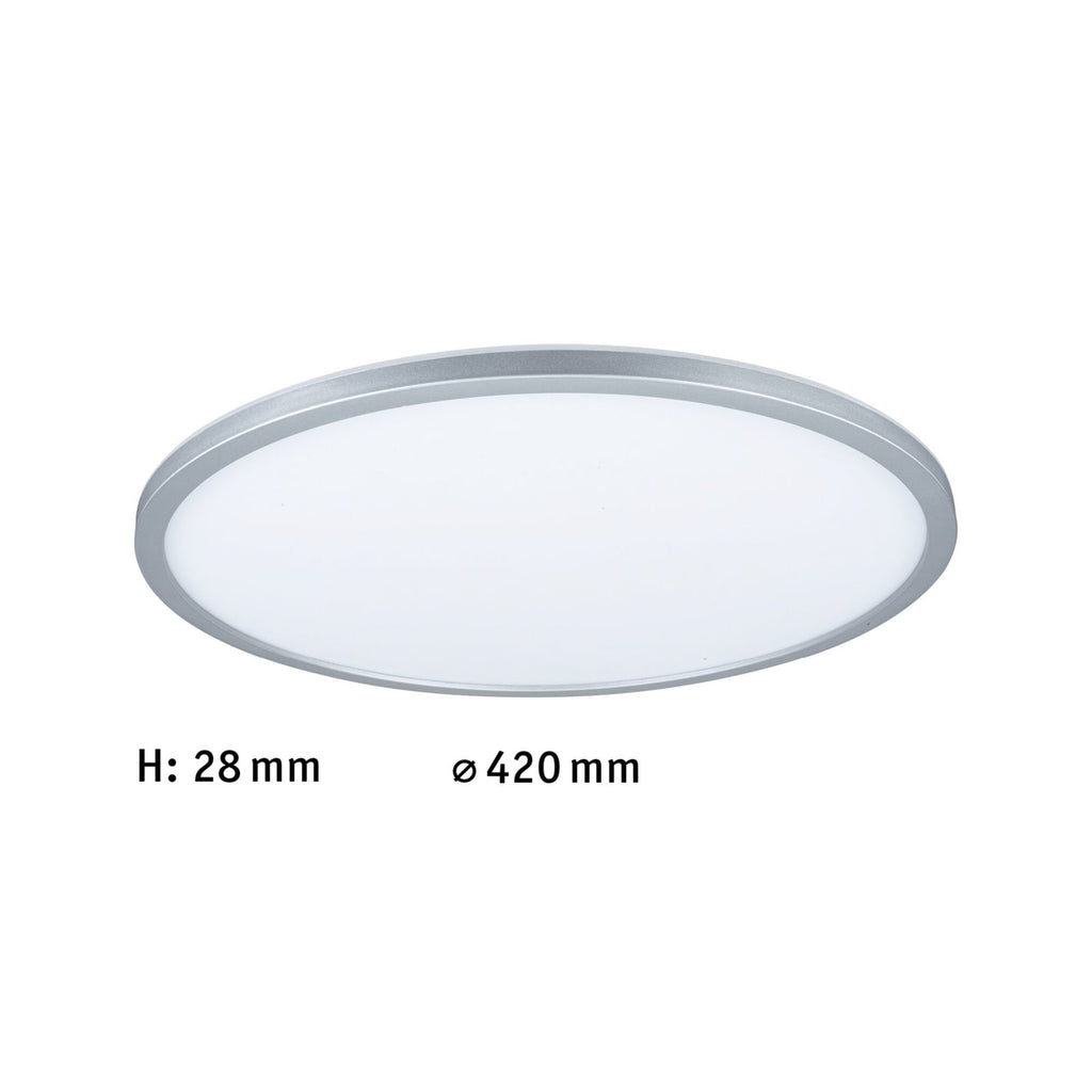 LED-panel Atria Shine dimbar matt krom Ø42 cm lysdetalj