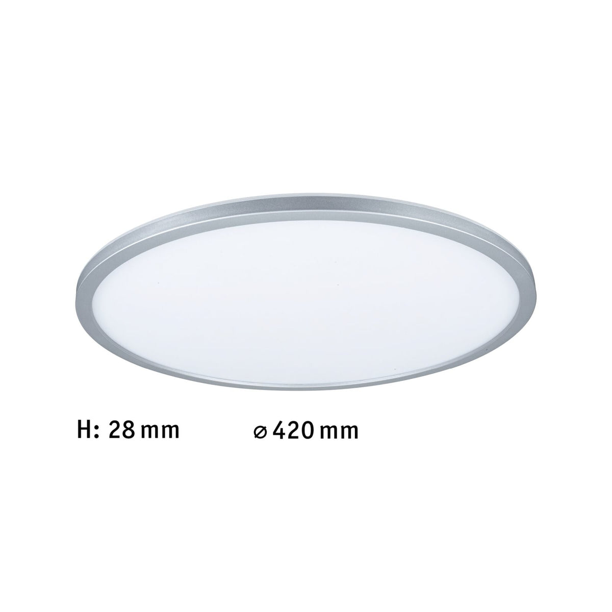 LED-panel Atria Shine dimbar matt krom Ø42 cm lysdetalj