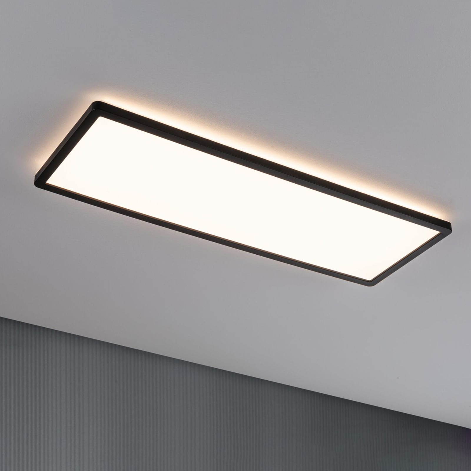 LED-panel Atria Shine dimbar svart 58x20 cm front