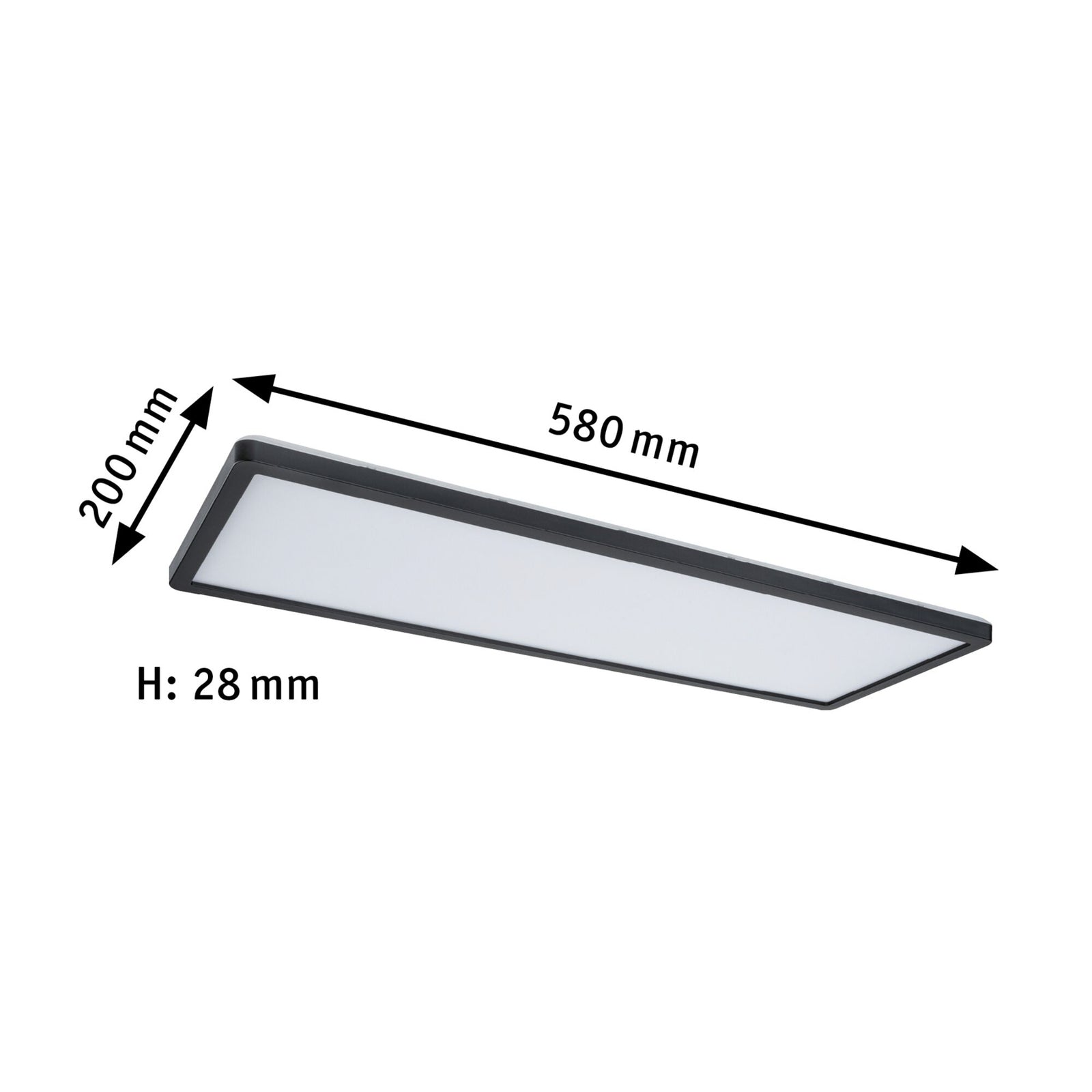 LED-panel Atria Shine dimbar svart 58x20 cm lys