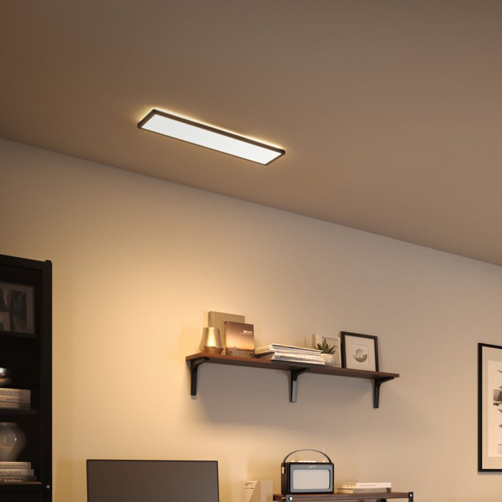 LED-panel Atria Shine dimbar svart 58x20 cm montert