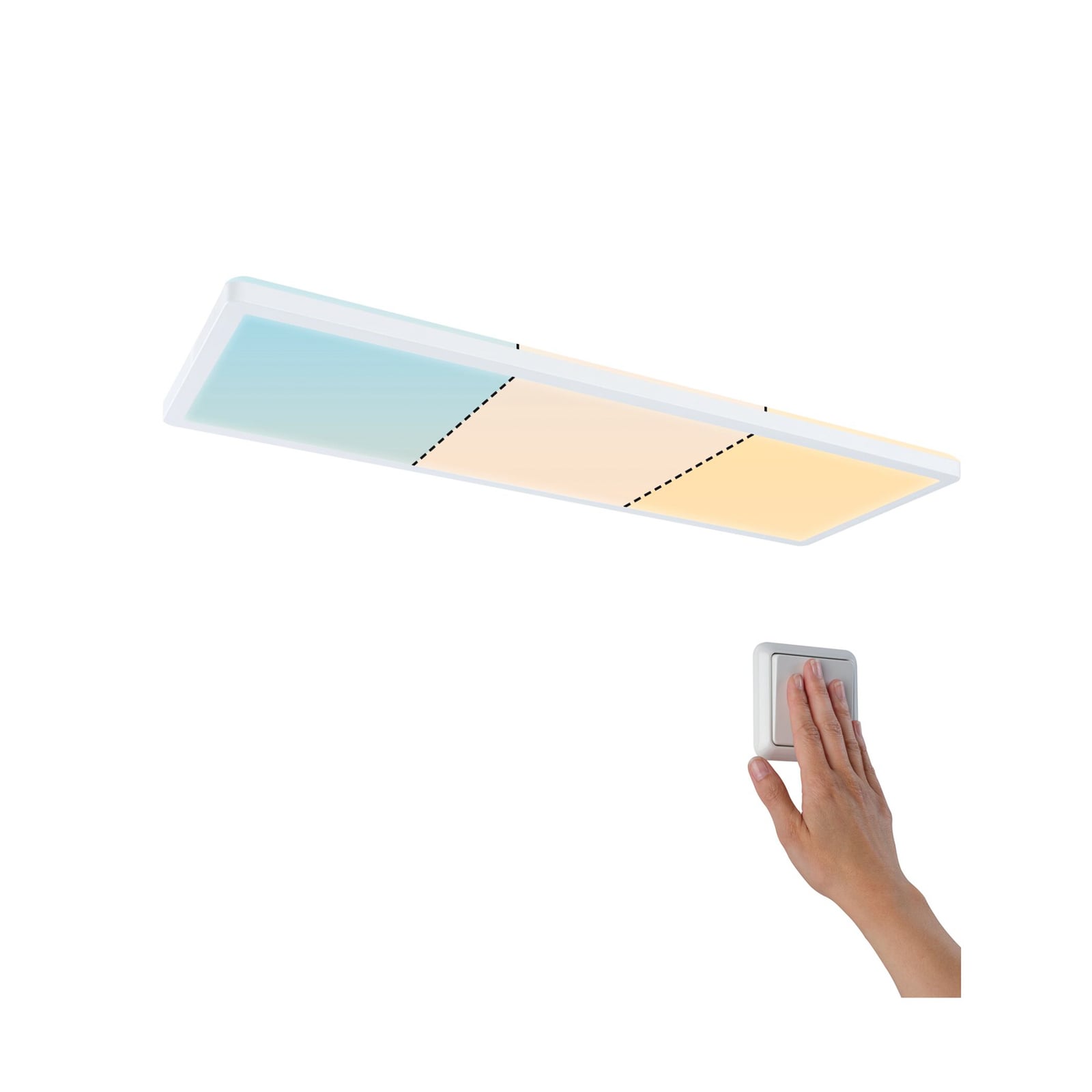 LED-panel Atria Shine hvit whiteswitch 58x20 cm 22W Paulmann forfra