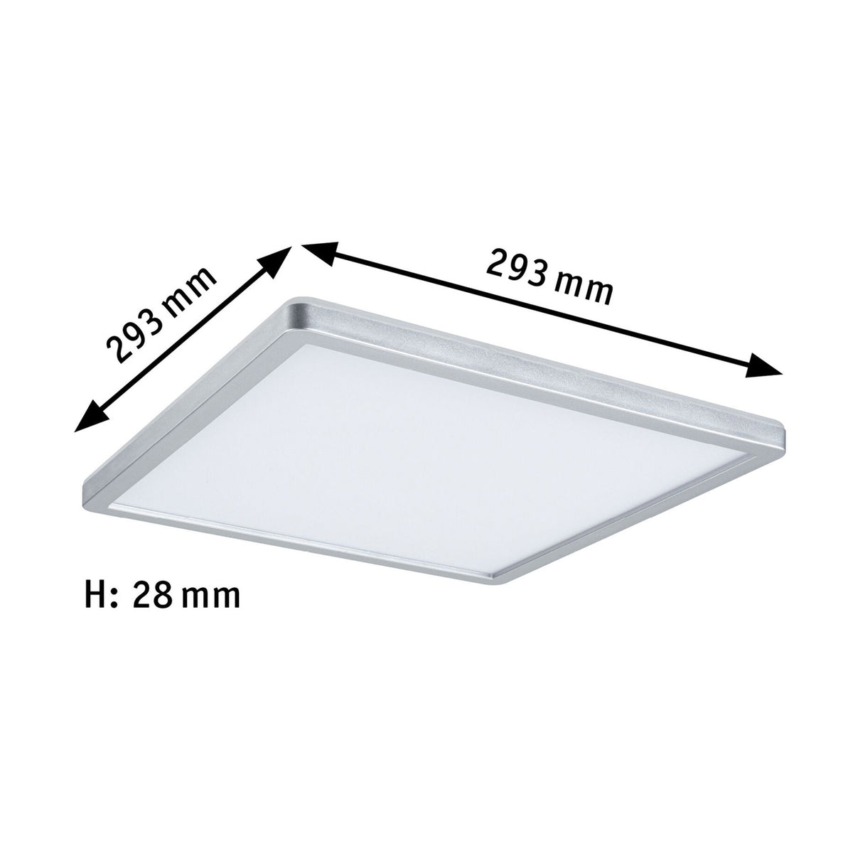 LED-panel Atria Shine krom 29x29 cm 16W nøytralhvit detalj