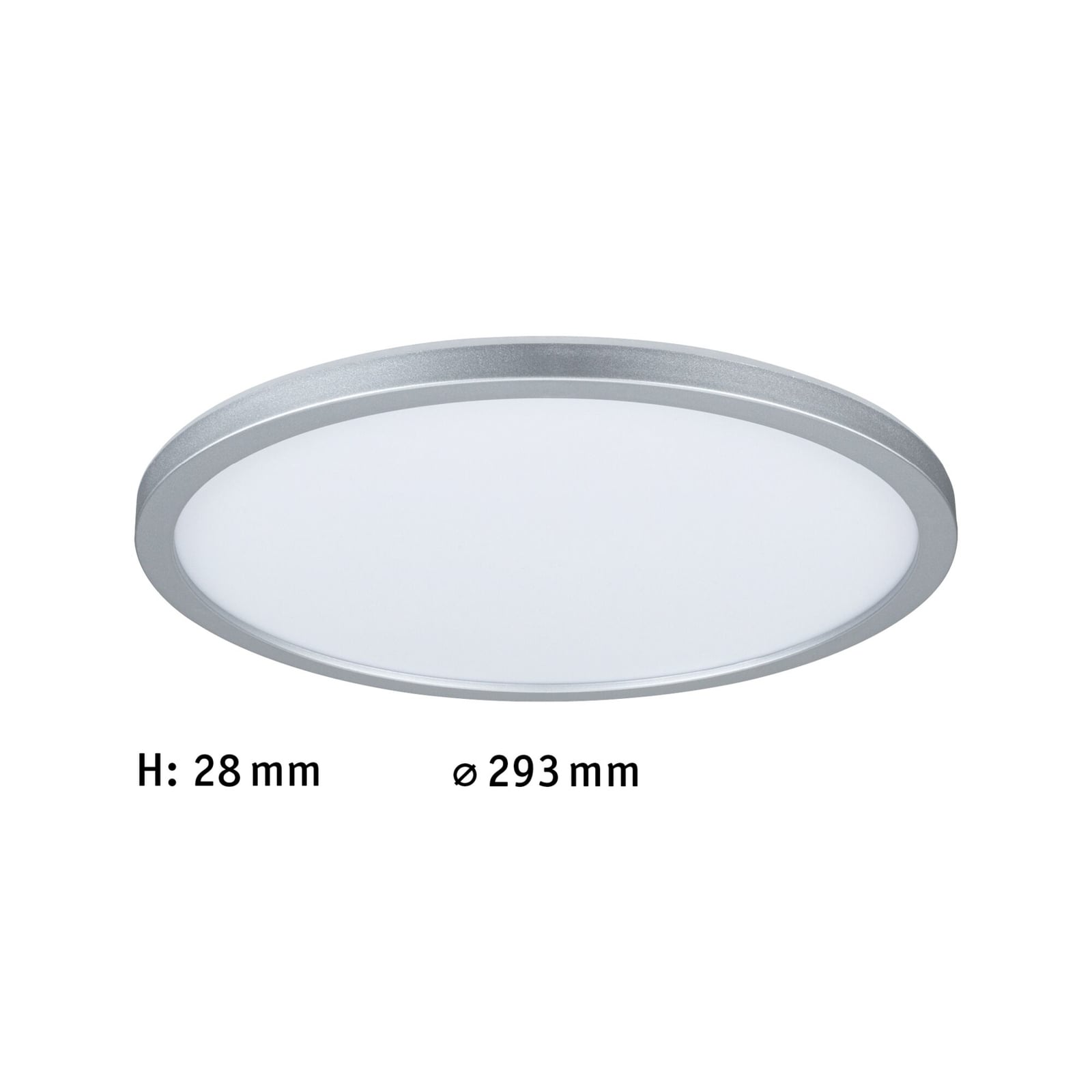 LED-panel Atria Shine rund Ø29 cm 16W krom matt varmhvit side