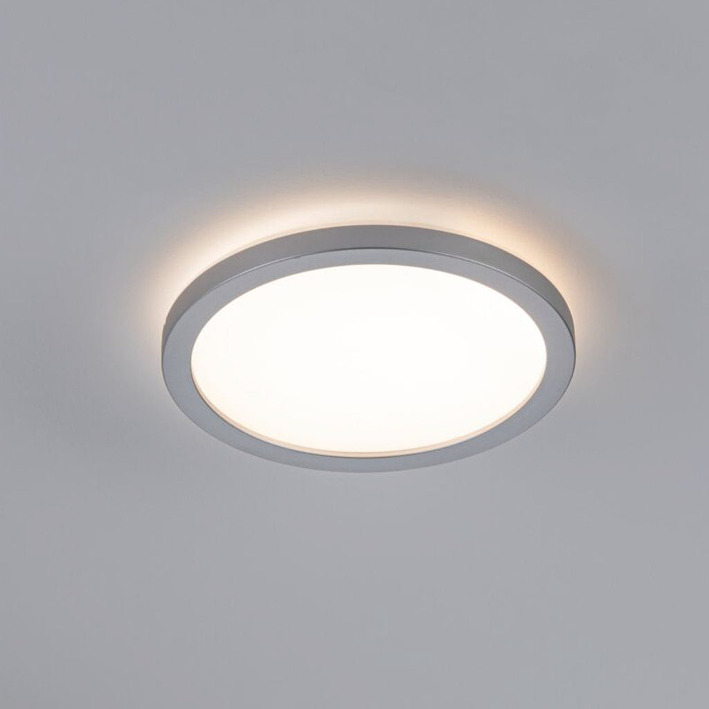 LED-panel Atria Shine rund krom matt Ø19 cm forfra