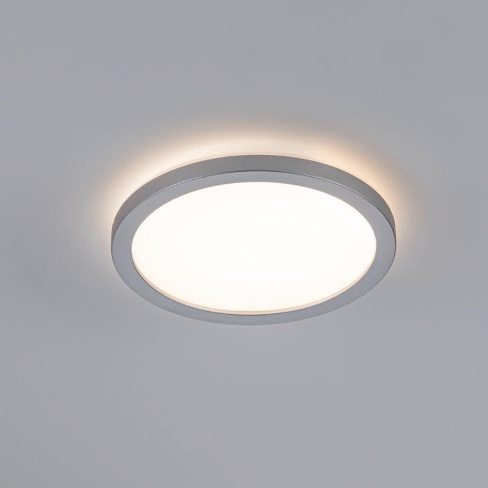 LED-panel Atria Shine rund krom matt Ø19 cm forfra