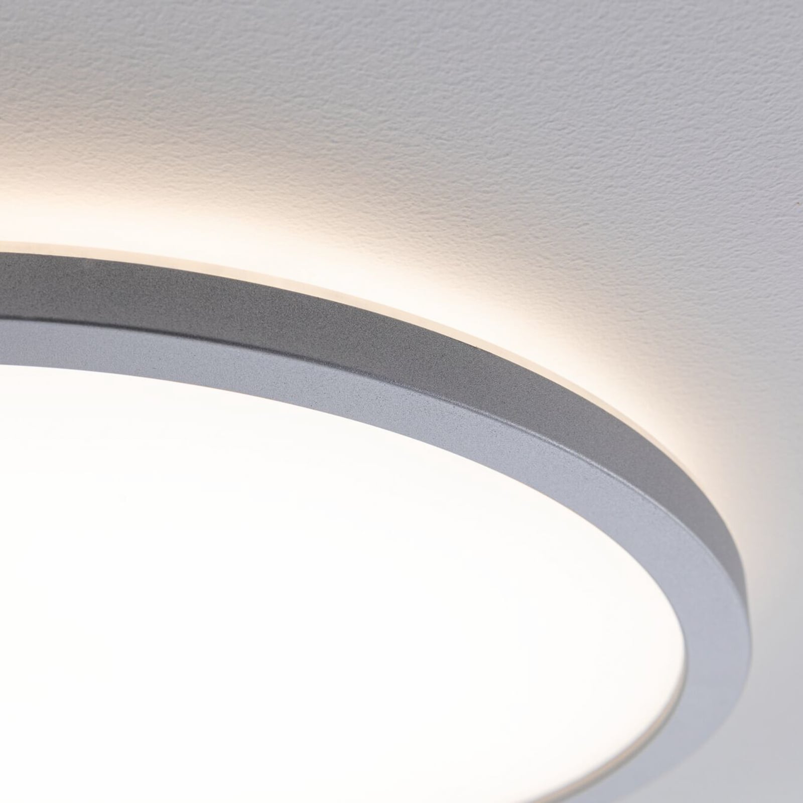 LED-panel Atria Shine rund krom matt med lyseffekt