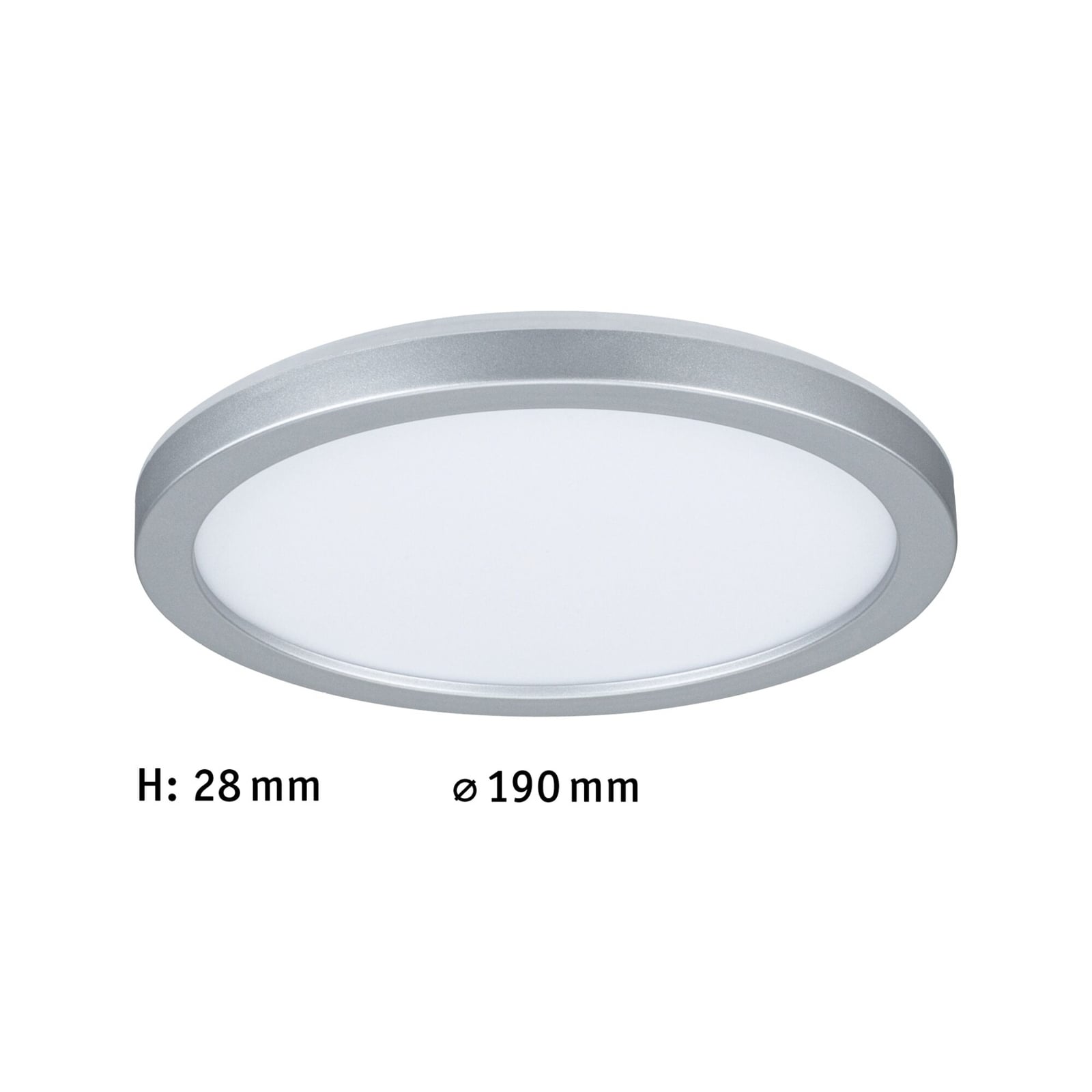 LED-panel Atria Shine rund krom matt detalj av kant