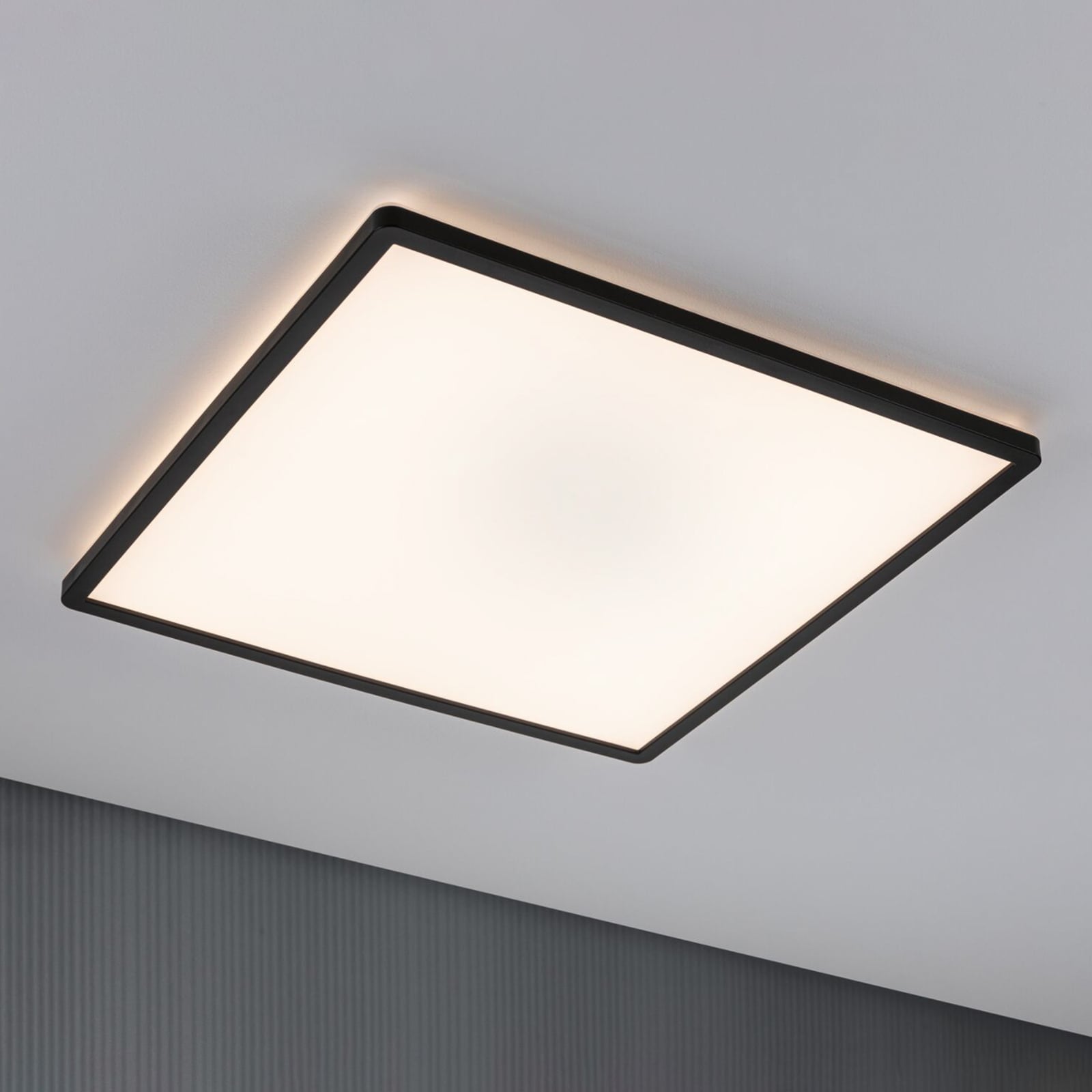 LED-panel Atria Shine svart 42x42 cm dimbar 3000K 22W forfra