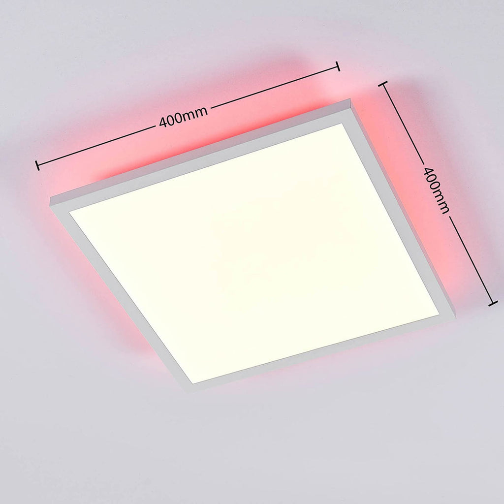 Nærbilde av LED-panel Brenda 40x40 cm CCT RGB med fjernkontroll