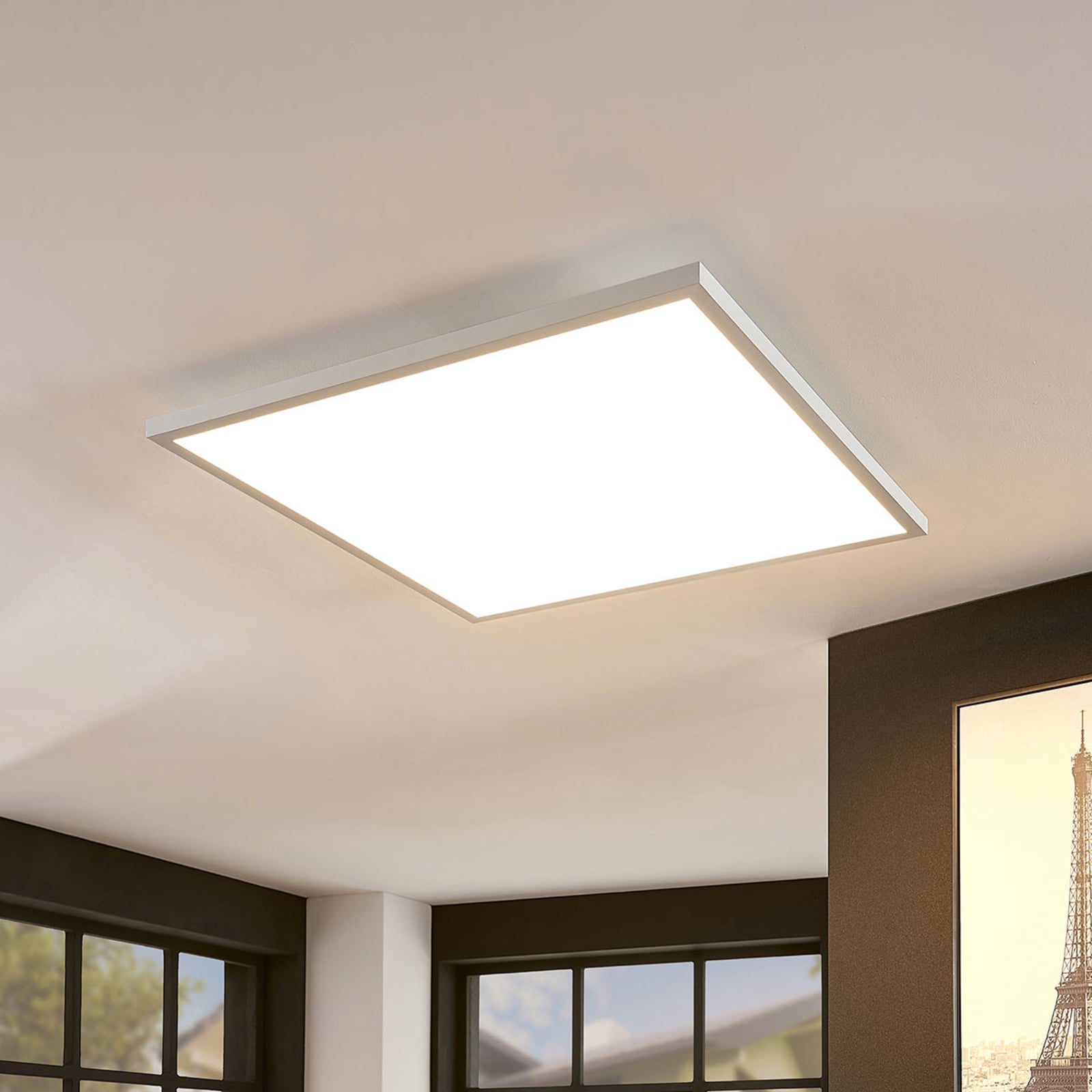 Bakside av LED-panel Brenda dimbar hvit 60x60 cm CCT RGB fjernkontroll
