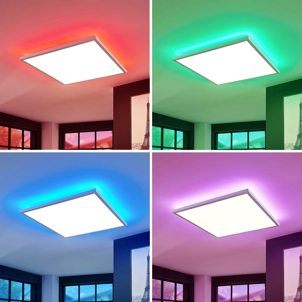 Nærbilde av LED-panel Brenda dimbar hvit 60x60 cm CCT RGB fjernkontroll