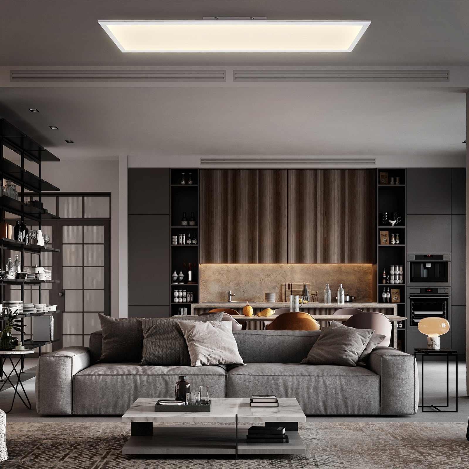 LED-panel Brian CCT dimbar hvit 100x25 cm bakside