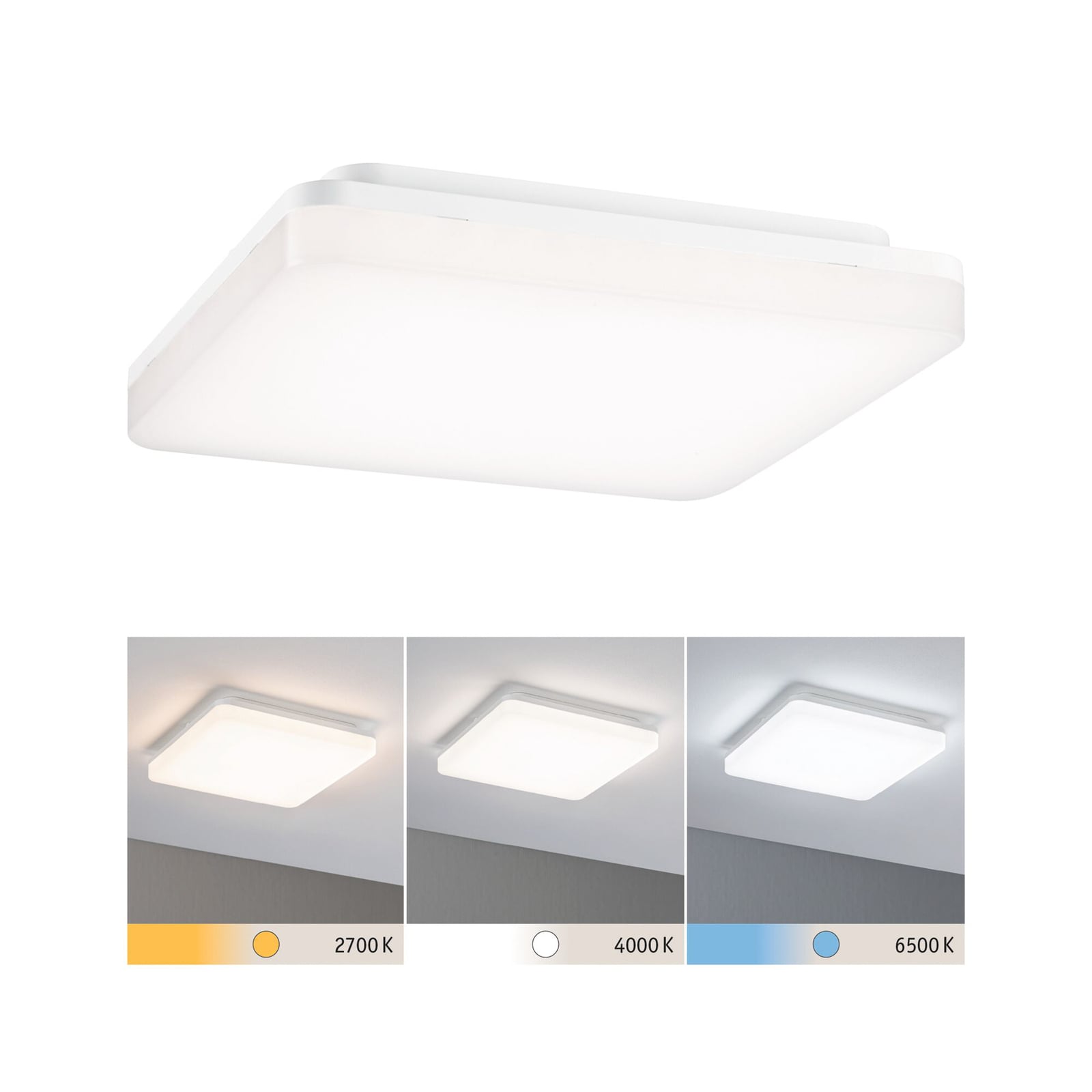 LED panel Cela kvadratisk 28x28 cm hvit IP44 forfra