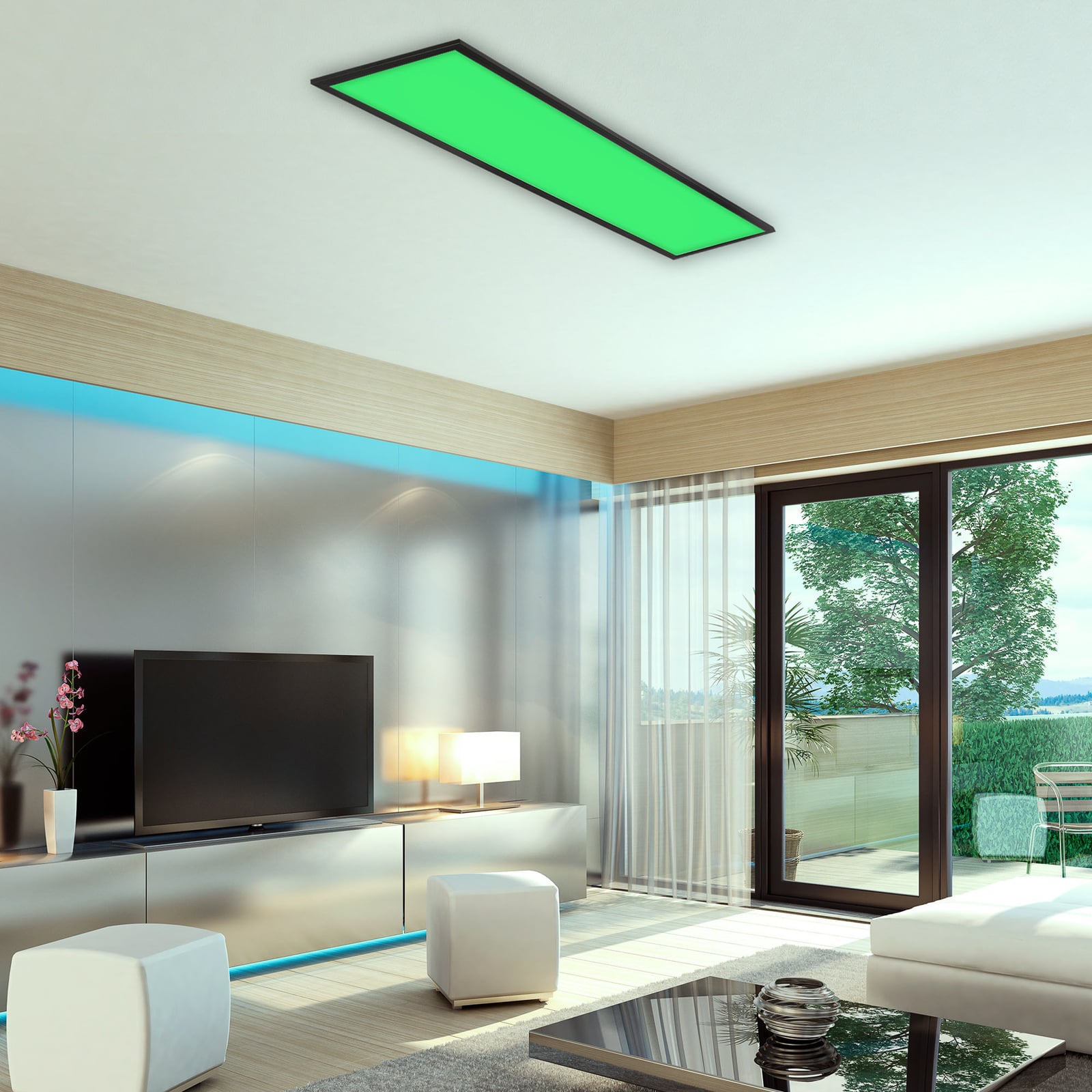 LED-panel Colour RGB CCT dimbar med fjernkontroll 100x25 cm - Briloner bakside