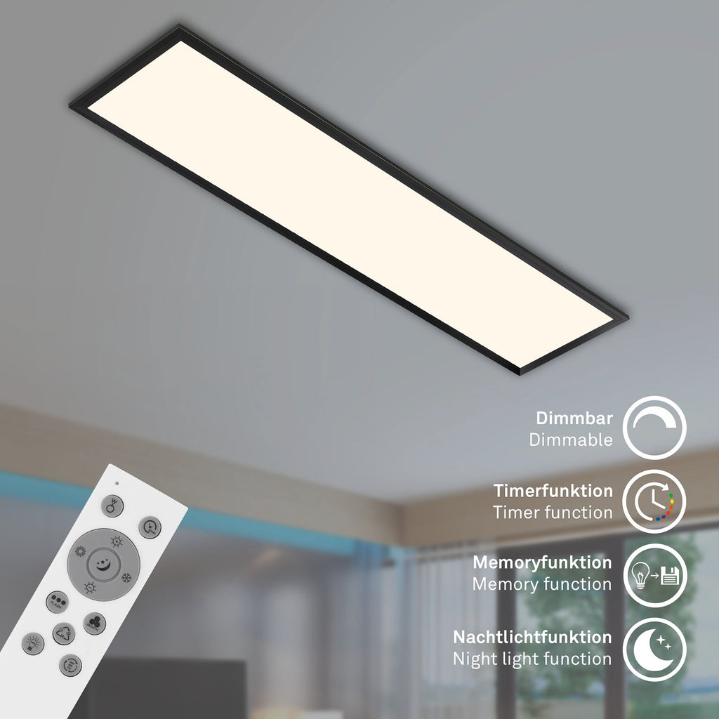 Nærbilde av LED-panel Colour RGB CCT dimbar med fjernkontroll 100x25 cm - Briloner