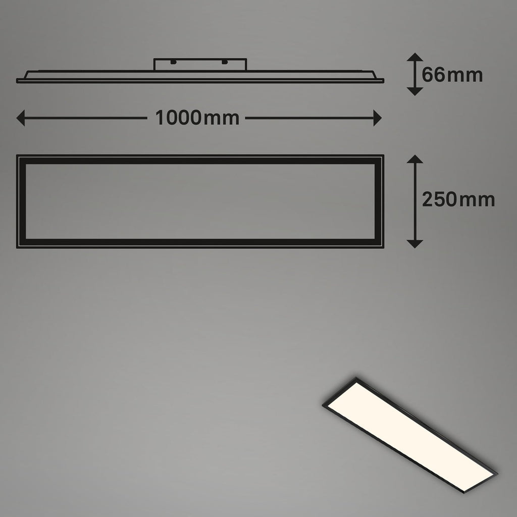LED-panel Colour RGB CCT dimbar med fjernkontroll 100x25 cm - Briloner detalj ramme