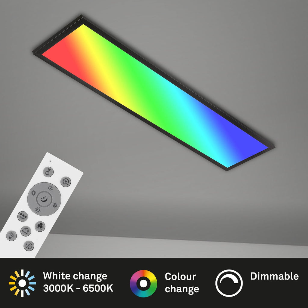 LED-panel Colour RGB CCT dimbar med fjernkontroll 100x25 cm - Briloner fjernkontroll