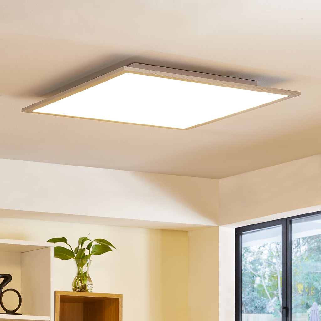 LED-panel Dinvoris 62x62 cm CCT dimbar sølv/hvit forfra