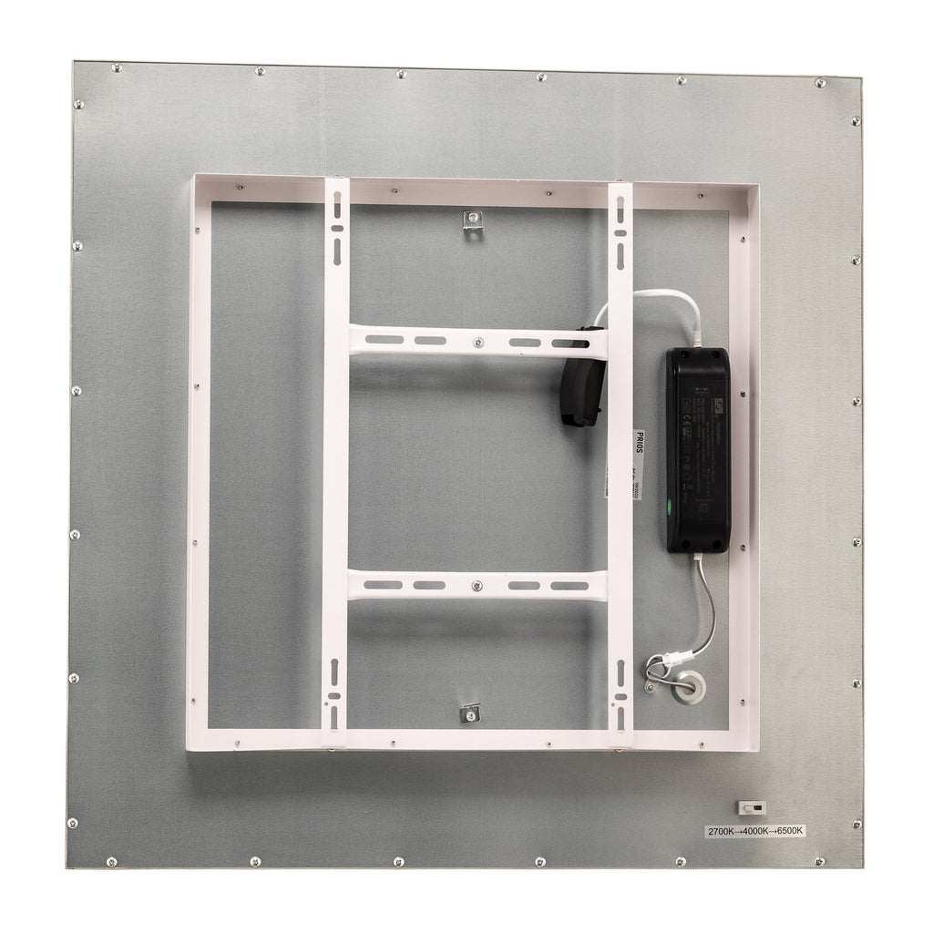 LED-panel Dinvoris 62x62 cm CCT dimbar sølv/hvit lysfargevalg