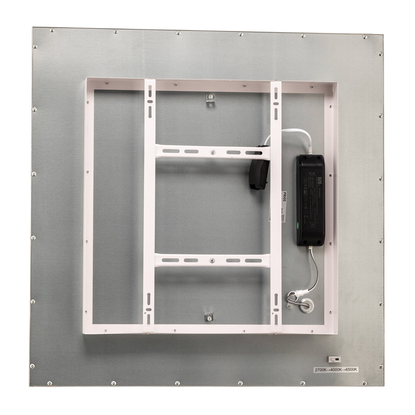 LED-panel Dinvoris 62x62 cm CCT dimbar sølv/hvit lysfargevalg