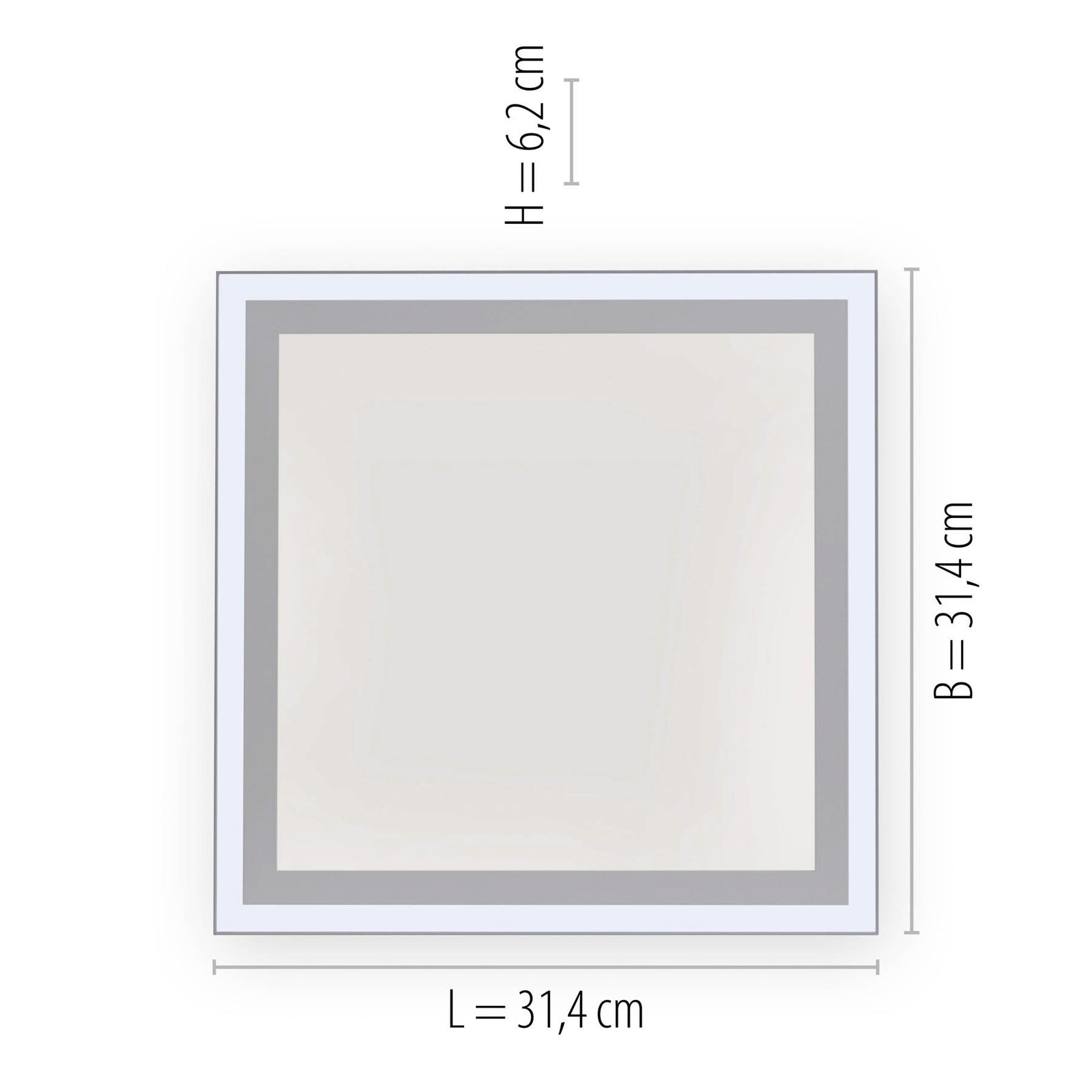 LED-panel Edging 31x31 cm CCT dimbar med fjernkontroll lysdetalj