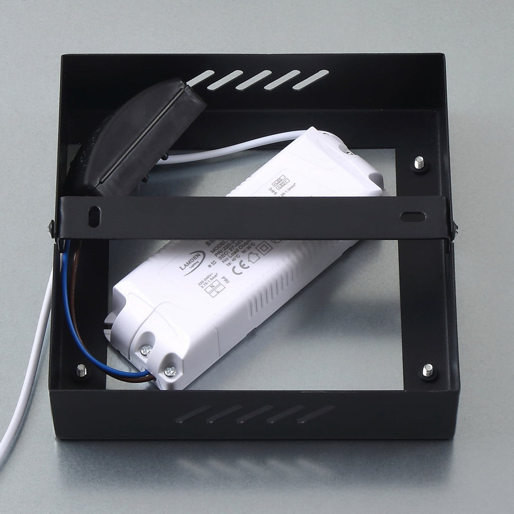 Nærbilde av LED-panel Enhife svart 30x30 cm 4000K nøytralhvit lys