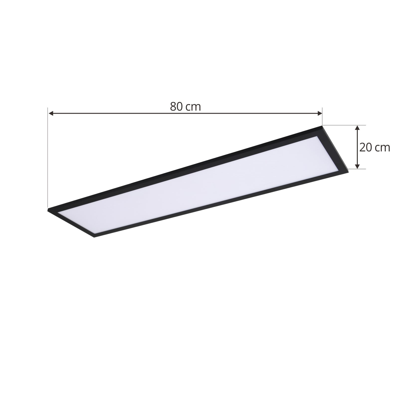 LED-panel Enhife svart 80x20 cm 21W 4000K montert i tak