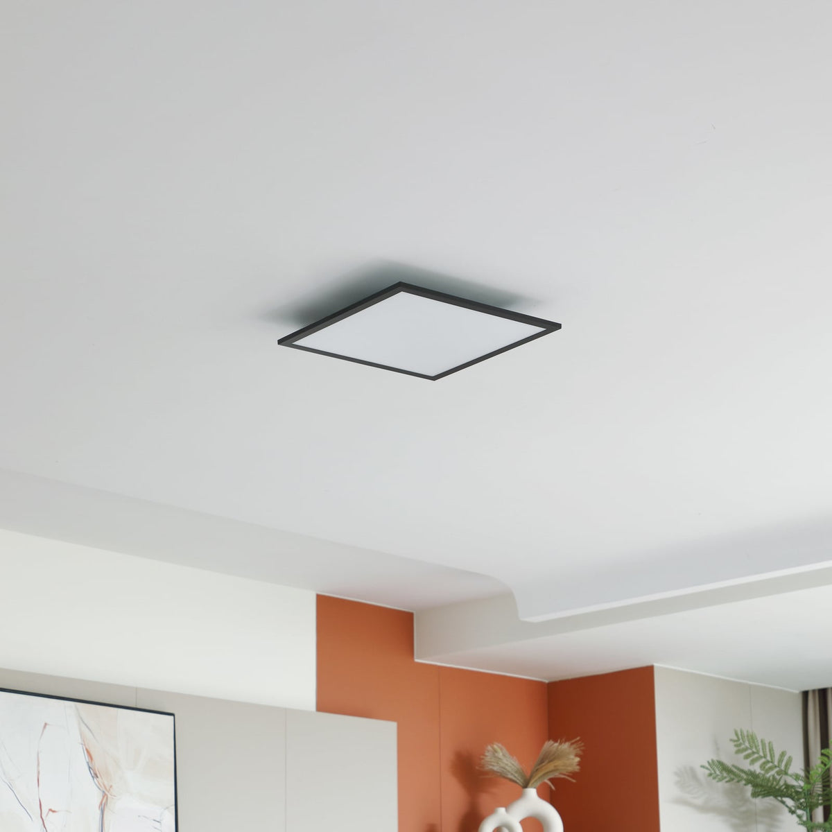 LED-panel Enhife svart aluminium 40x40 cm bakside