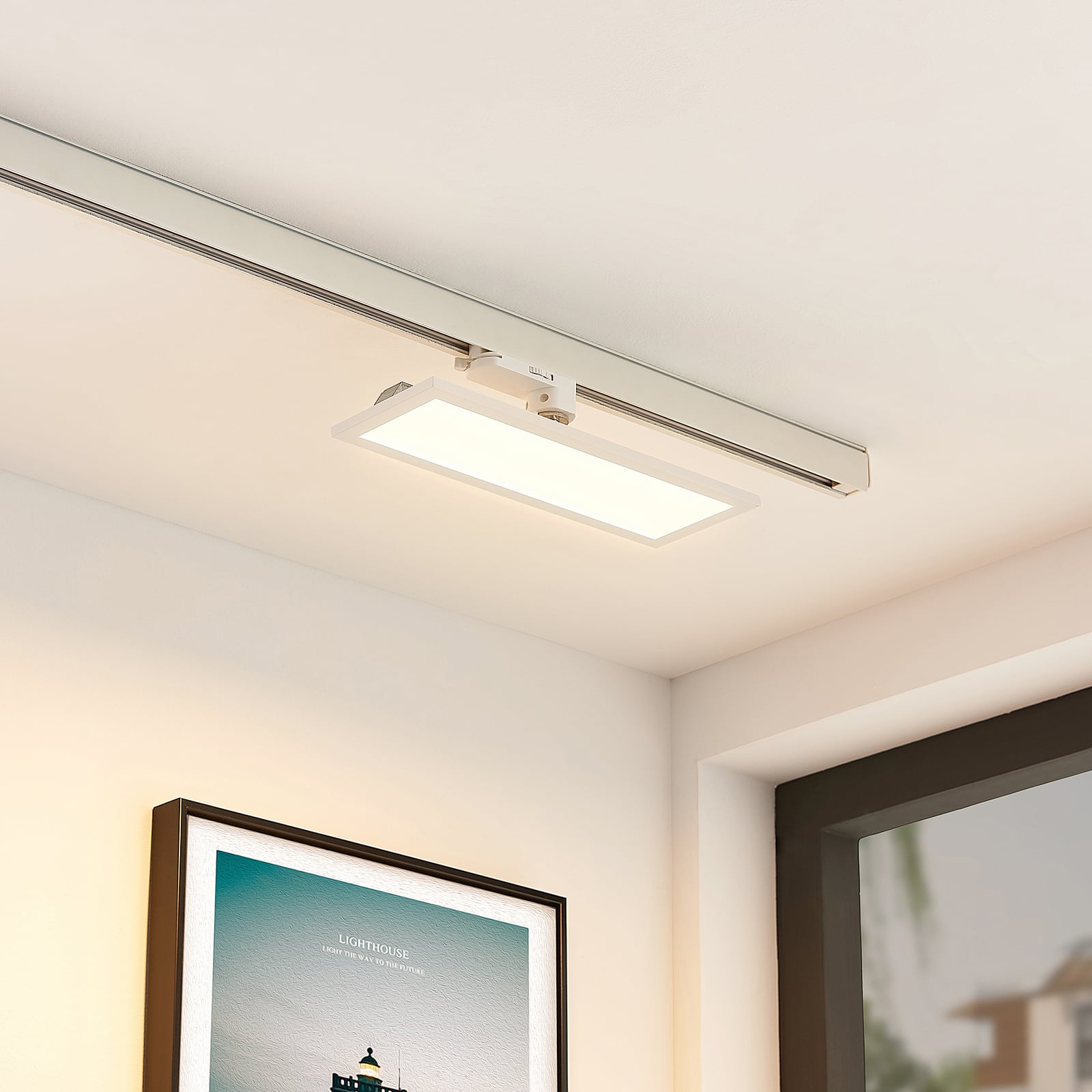 LED-panel Hairis for 3-fase skinne hvit 30 cm bakside