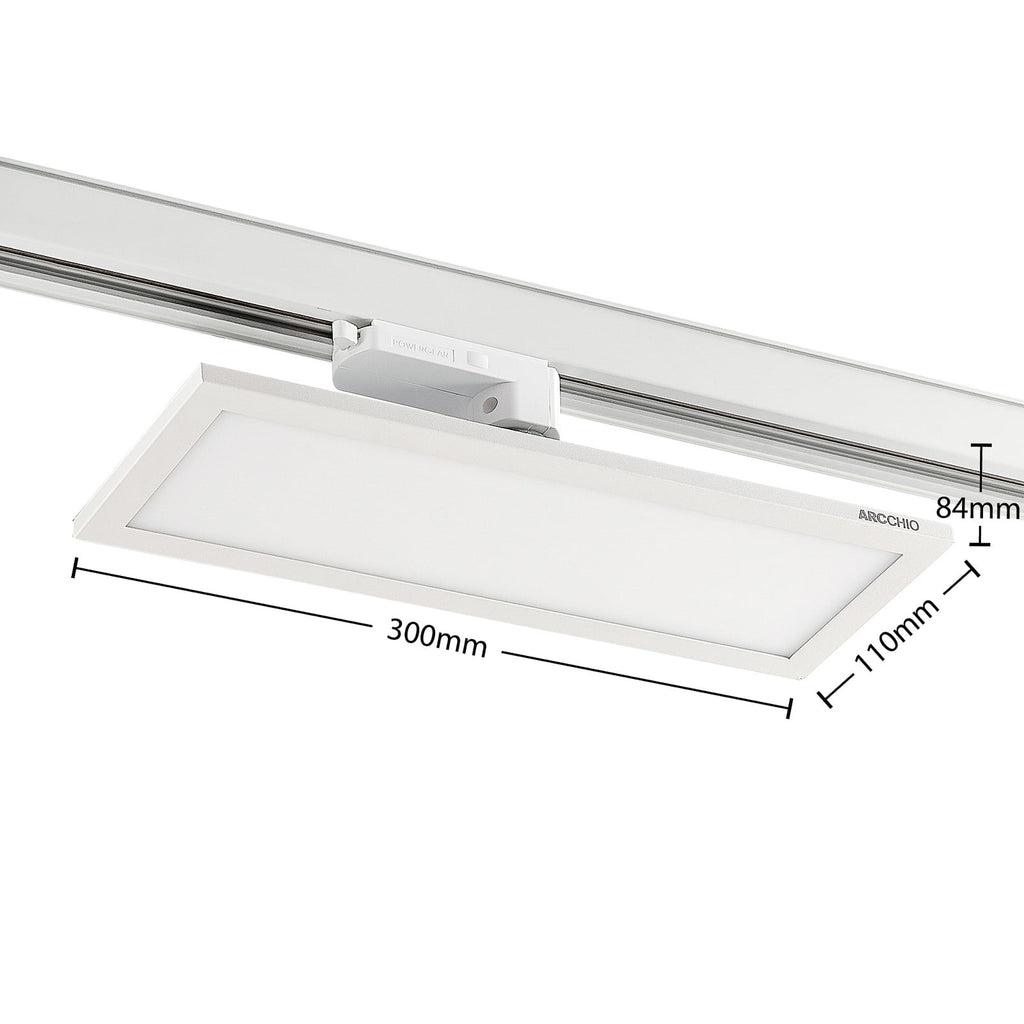 LED-panel Hairis for 3-fase skinne hvit 30 cm sideprofil
