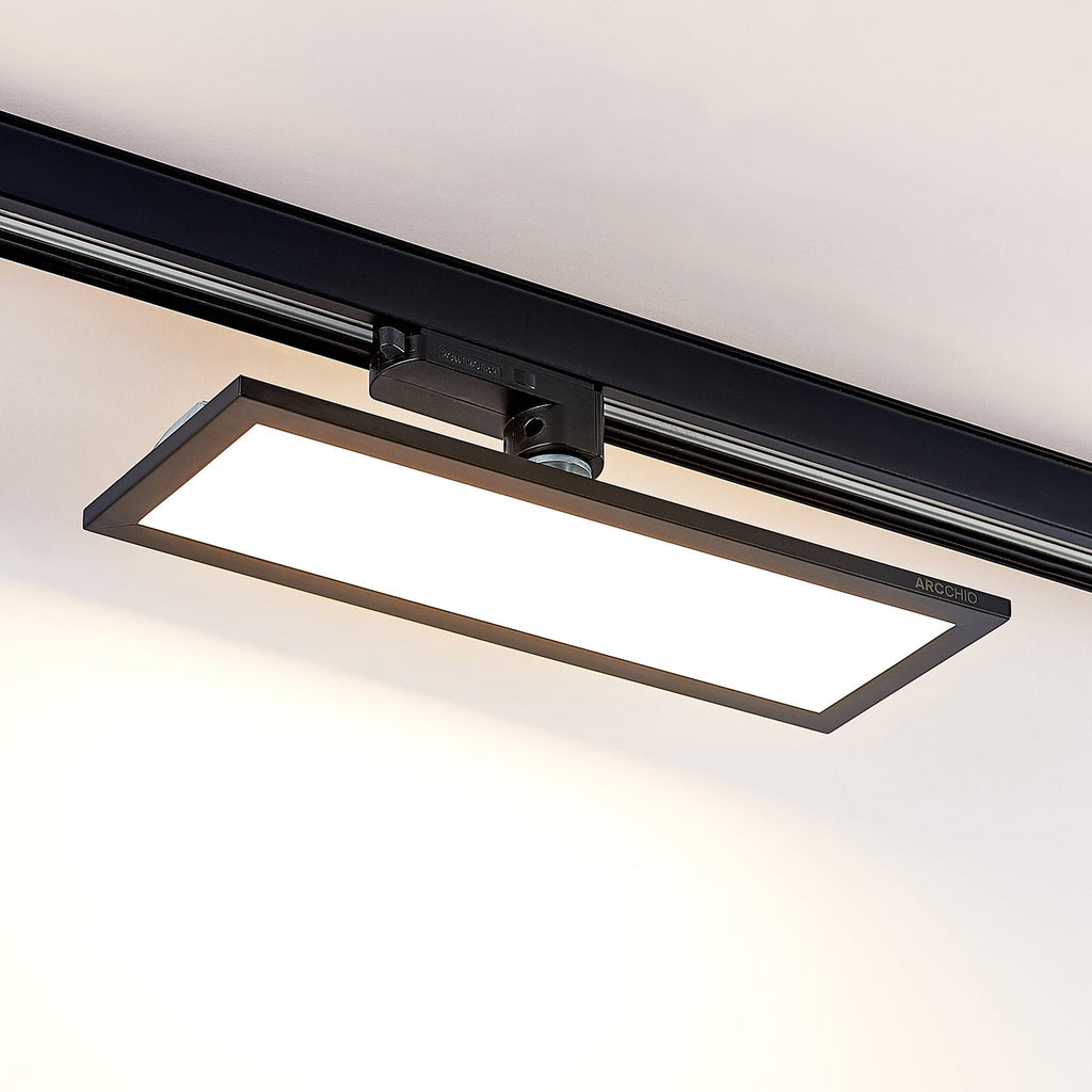 LED-panel Hairis svart 3-fase skinne 30 cm forfra