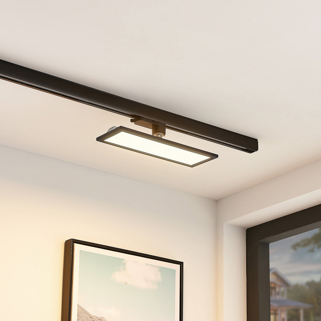 LED-panel Hairis svart 3-fase skinne 30 cm bakside