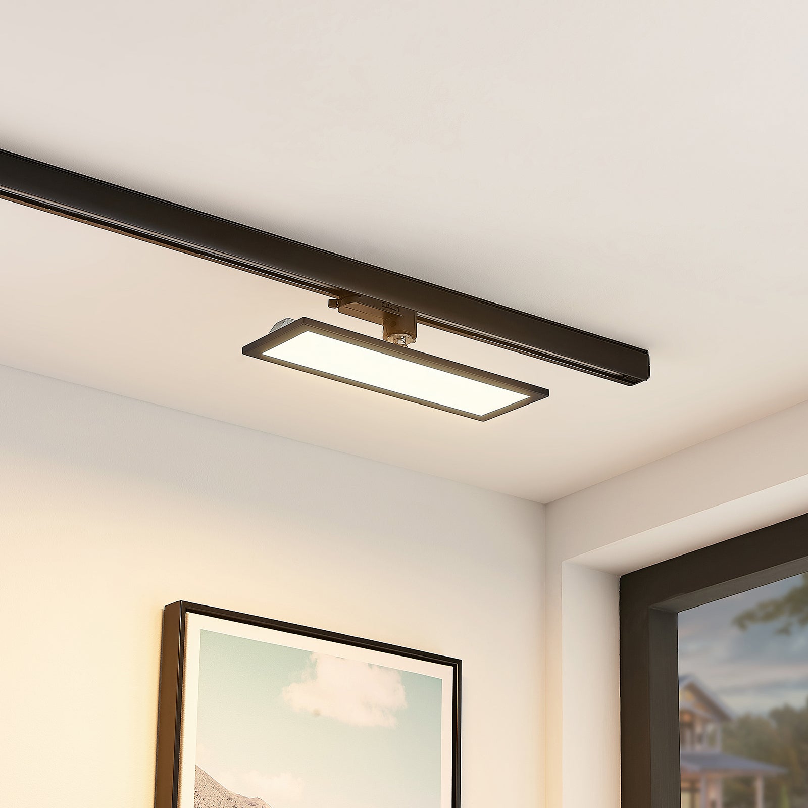 LED-panel Hairis svart 3-fase skinne 30 cm bakside