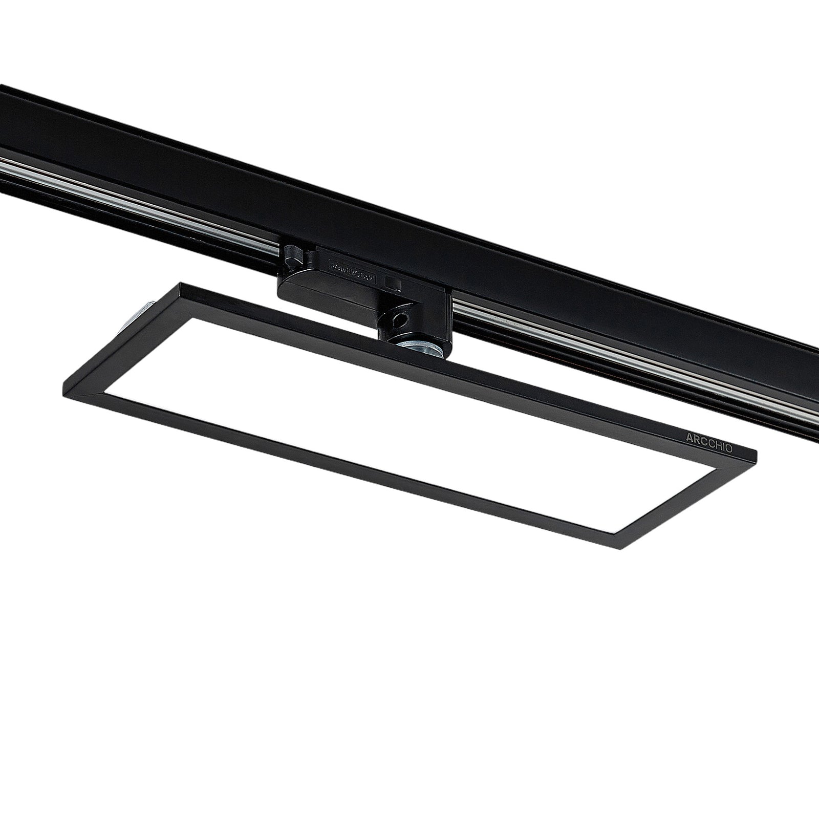 LED-panel Hairis svart 3-fase skinne 30 cm montert i tak