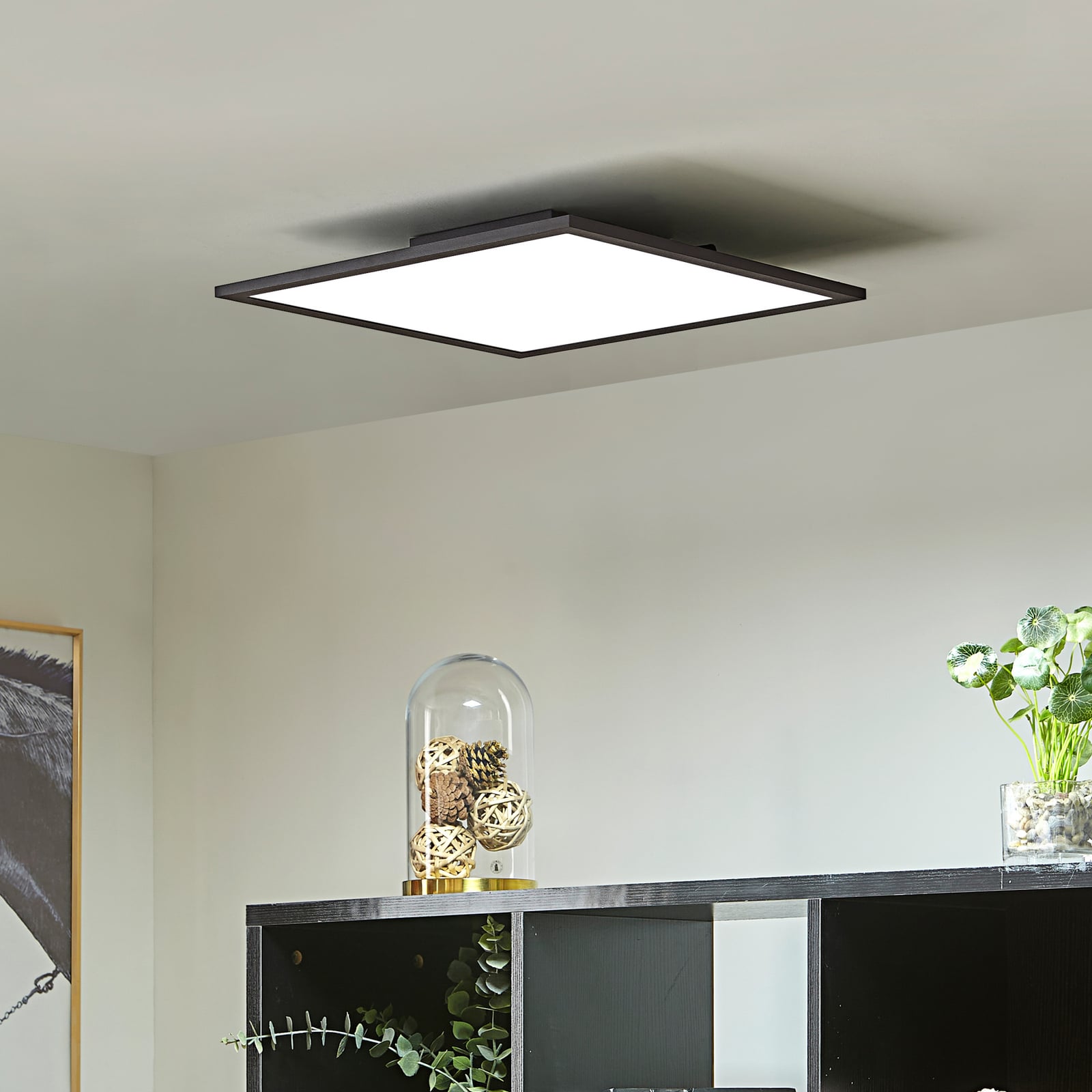 LED-panel Lamin CCT dimbar 40x40 cm 24W fjernkontroll svart forfra