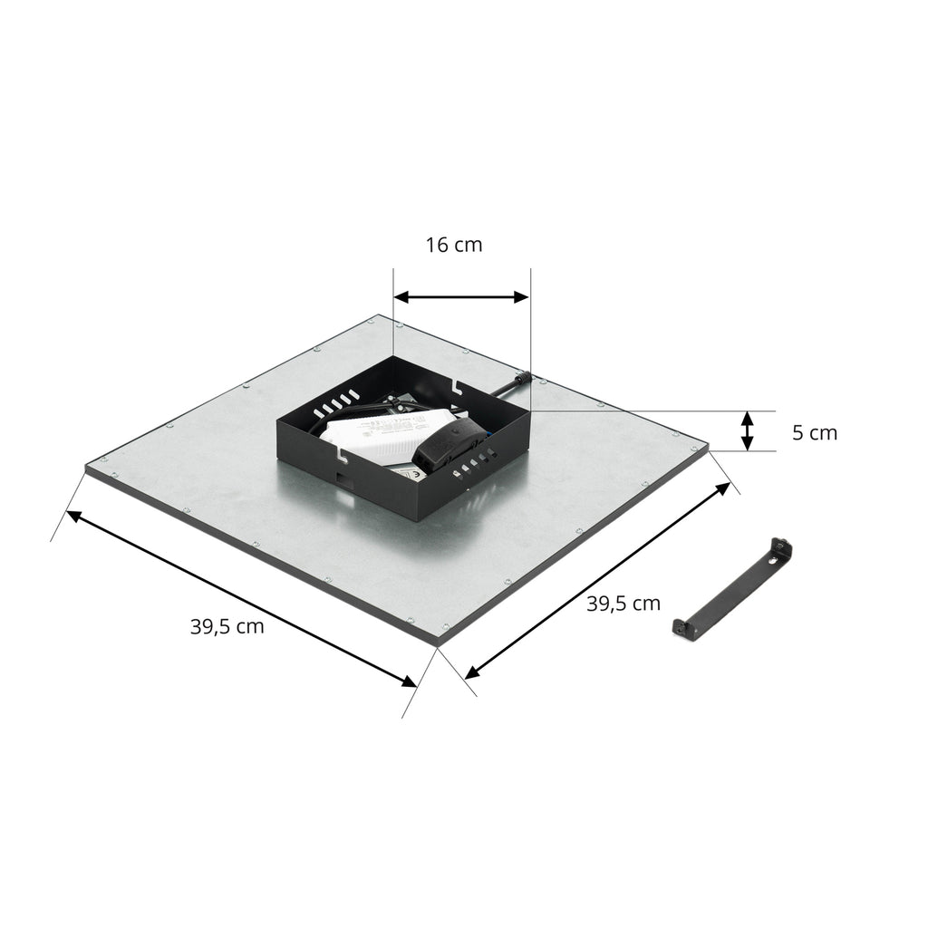 LED-panel Lamin CCT dimbar 40x40 cm 24W fjernkontroll svart montert i tak