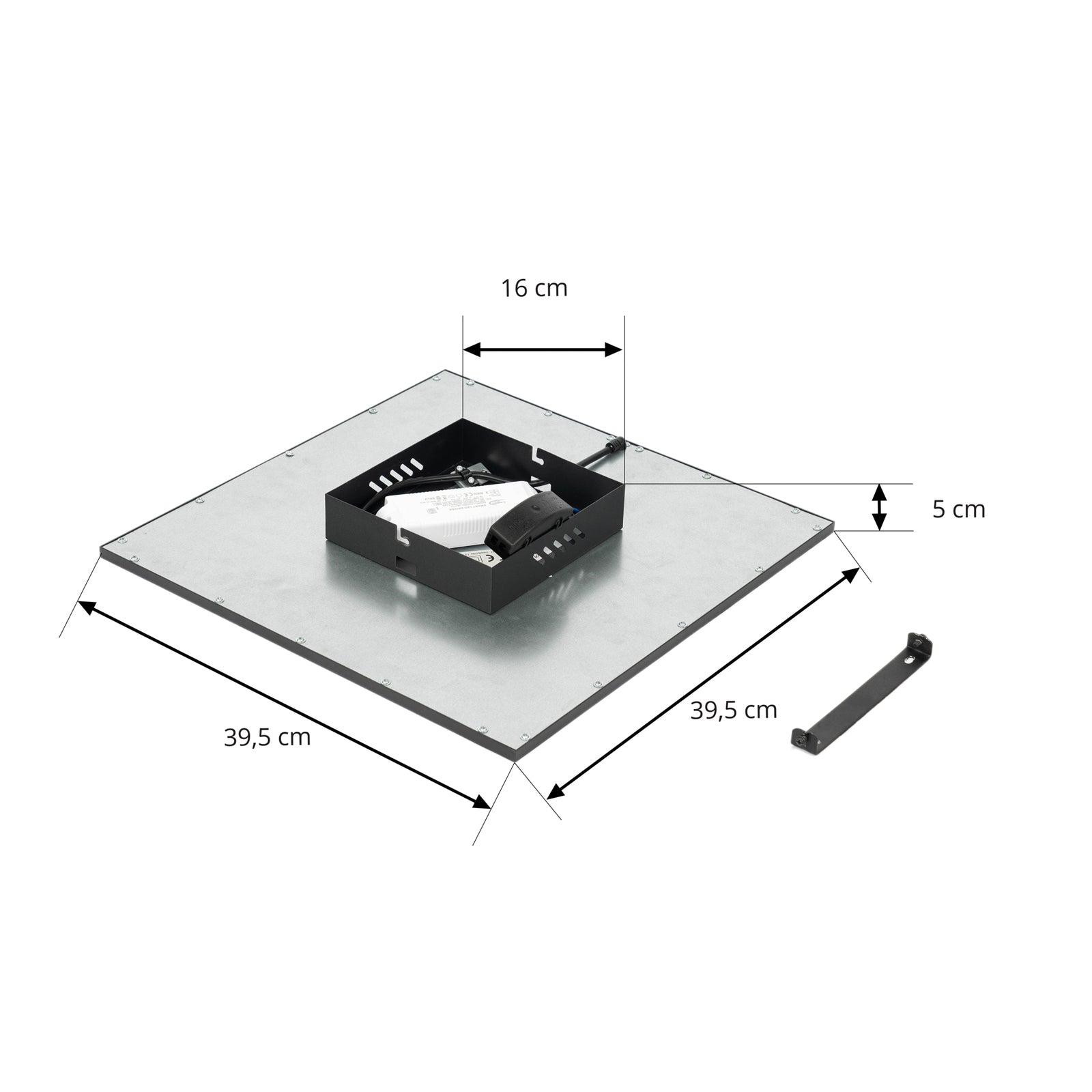 LED-panel Lamin CCT dimbar 40x40 cm 24W fjernkontroll svart montert i tak