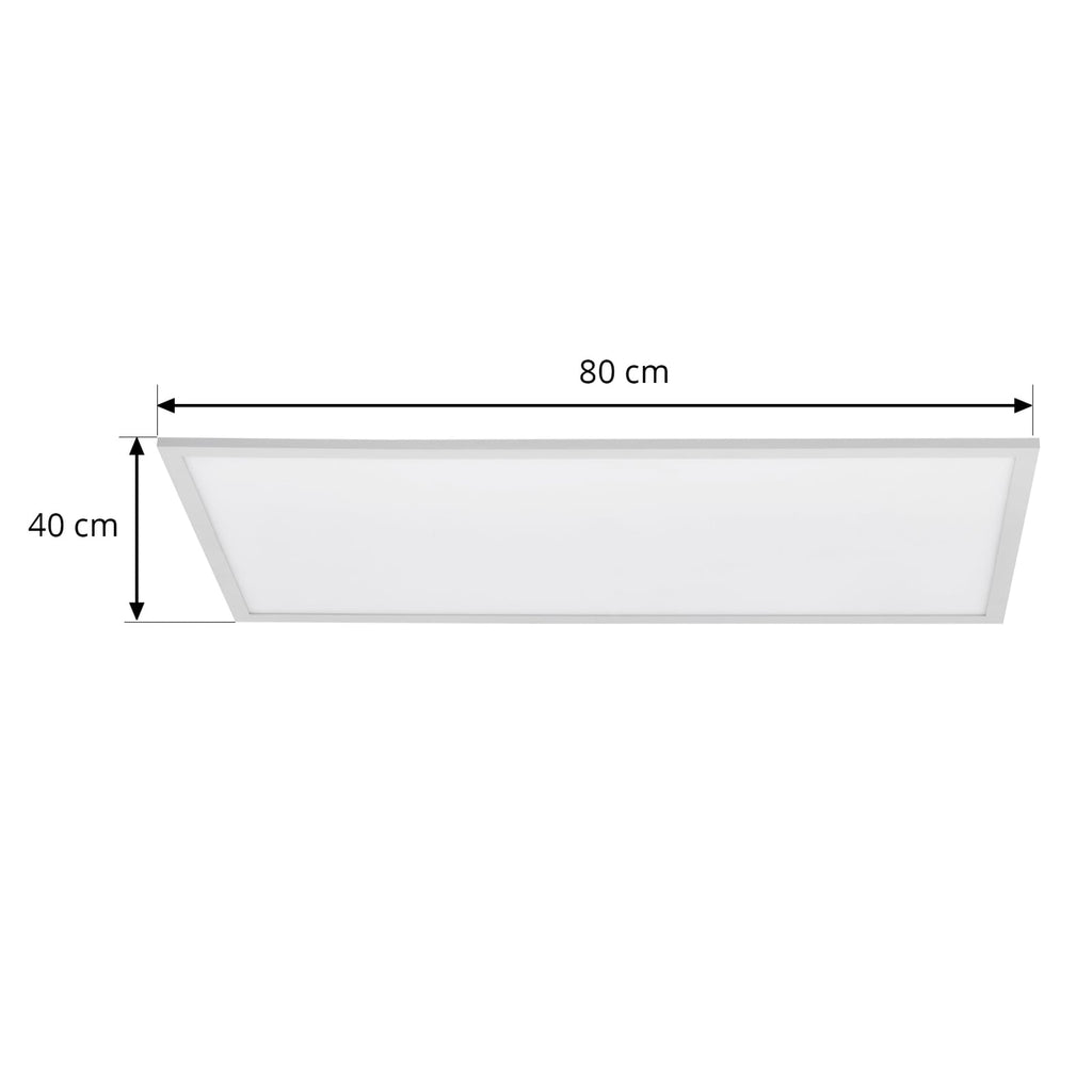 Montert LED-panel Lamin CCT dimbar hvit 80x40 cm med fjernkontroll i rom