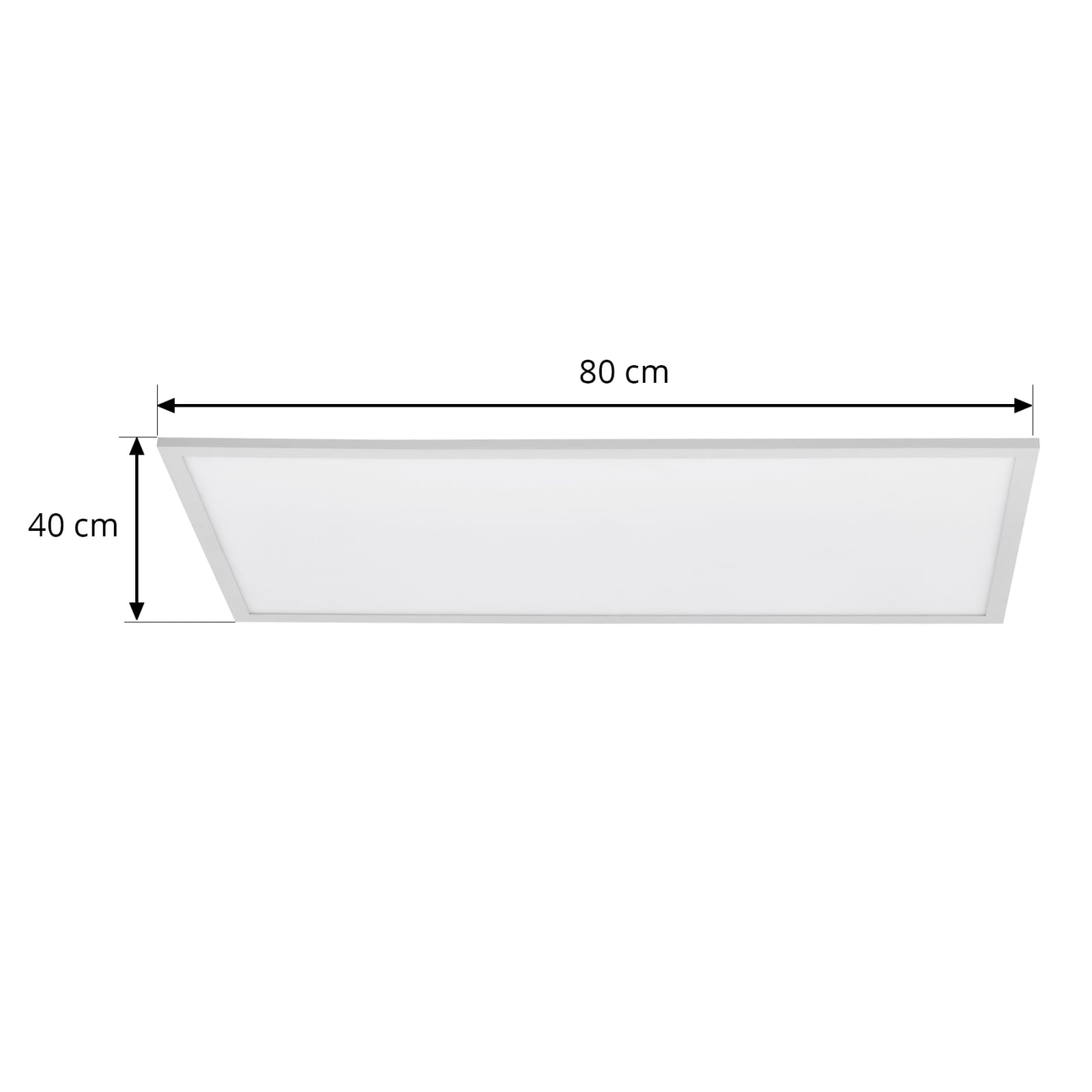 Montert LED-panel Lamin CCT dimbar hvit 80x40 cm med fjernkontroll i rom