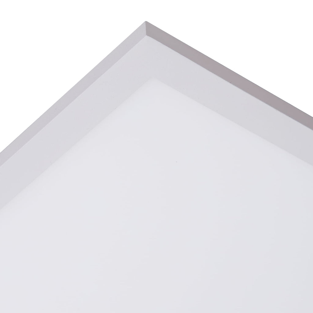 Nærbilde av aluminium og plast på LED-panel Lamin CCT dimbar hvit 80x40 cm med fjernkontroll
