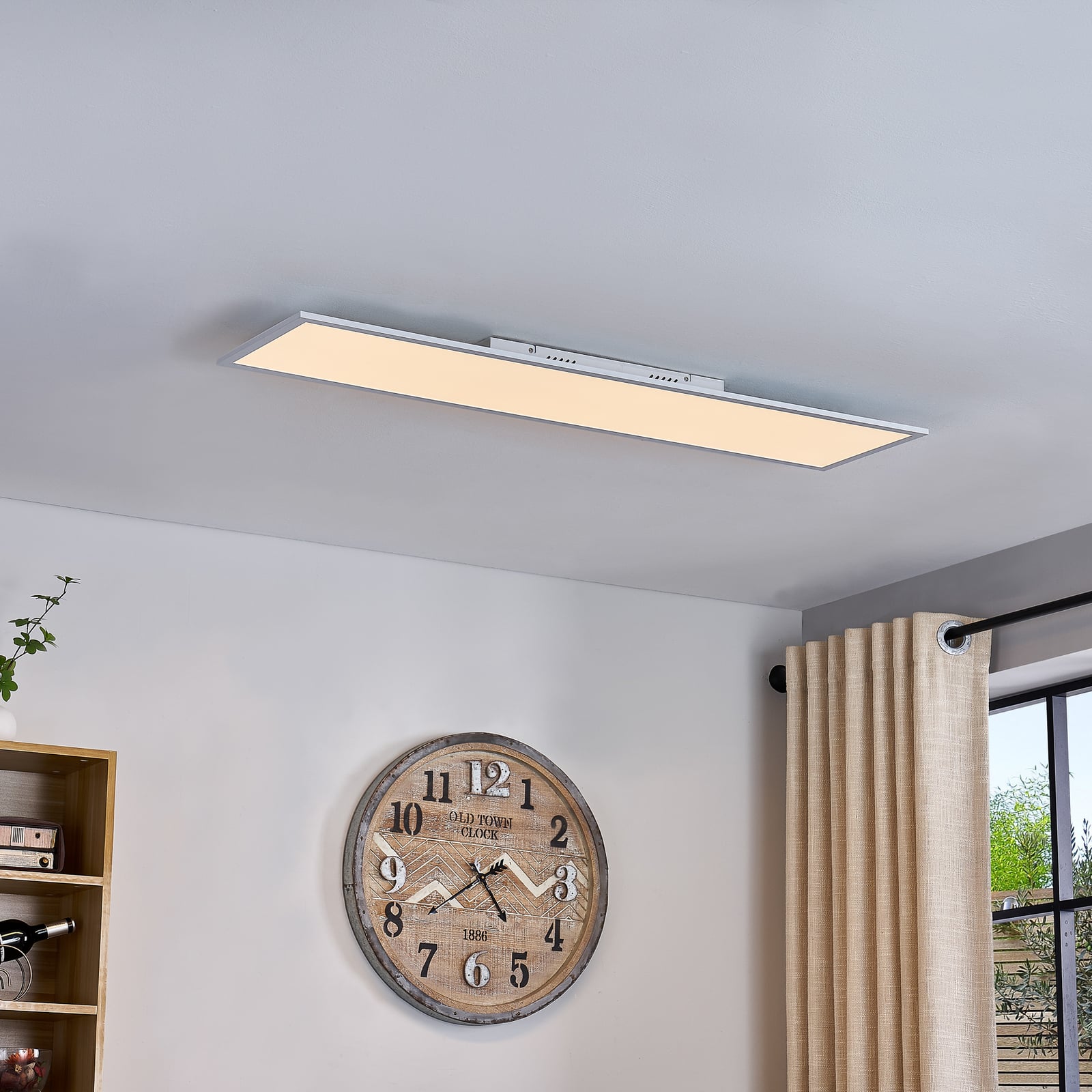 LED-panel Lamin CCT dimbar med fjernkontroll 120 cm hvit forfra